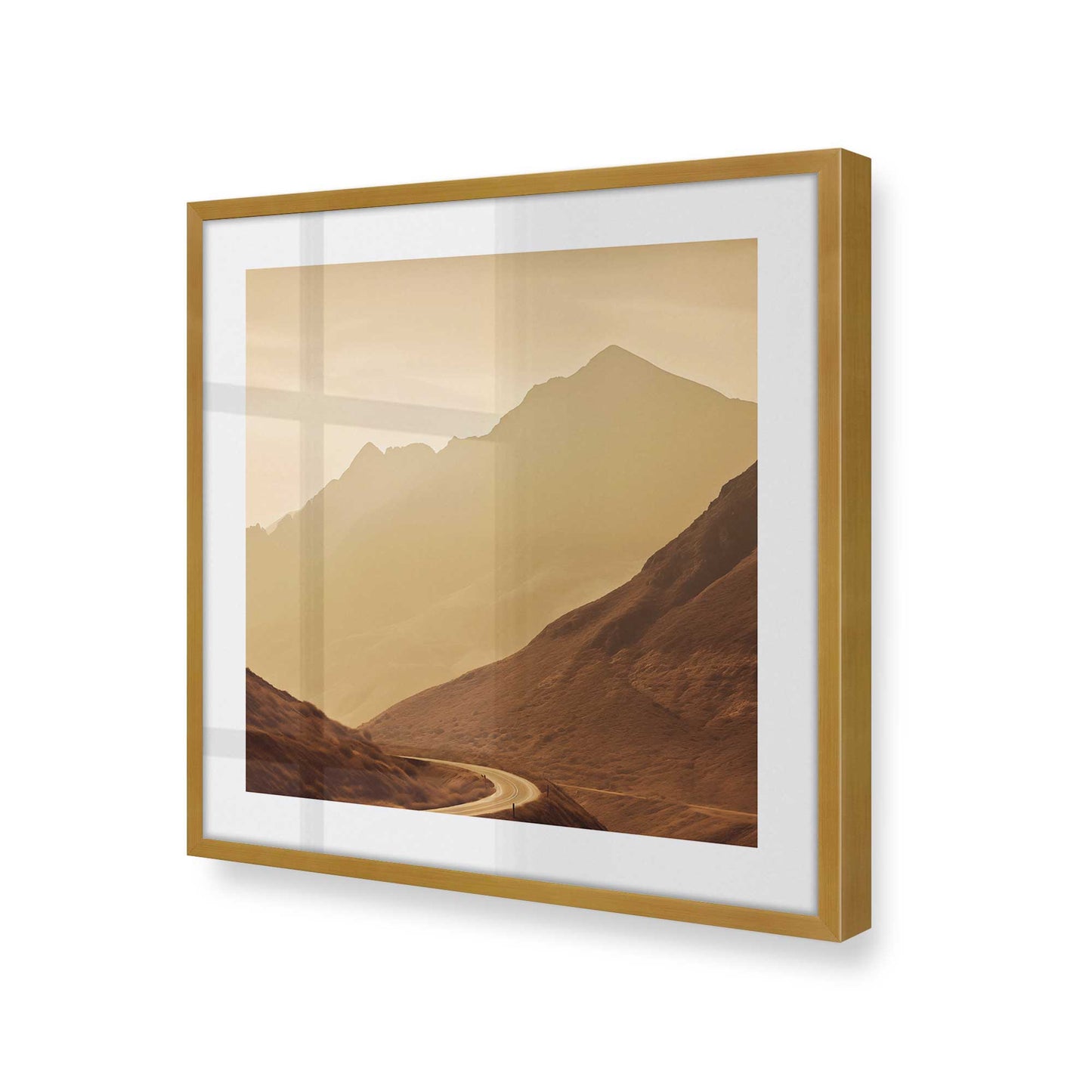 [Color:Polished Gold], Picture of art in a Polished Gold frame at an angle