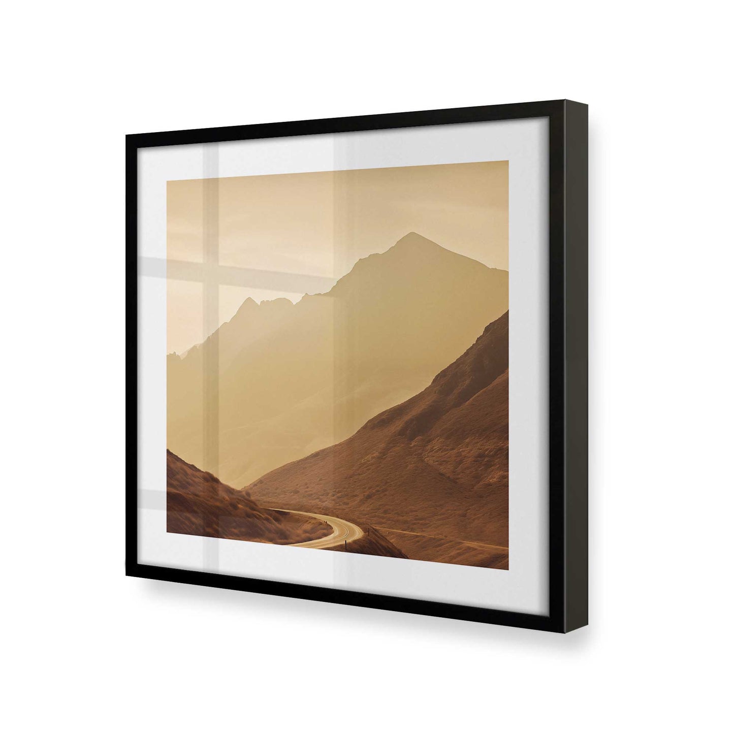 [Color:Satin Black], Picture of art in a Satin Black frame at an angle