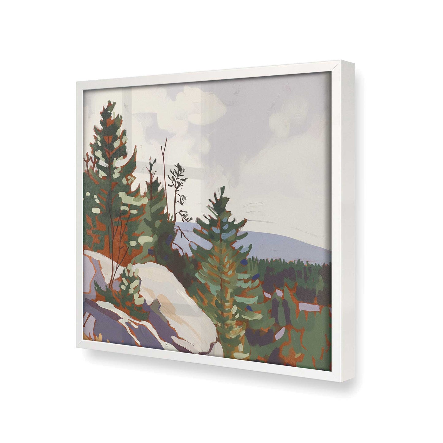 [Color:Opaque White], Picture of art in a Opaque White frame at an angle