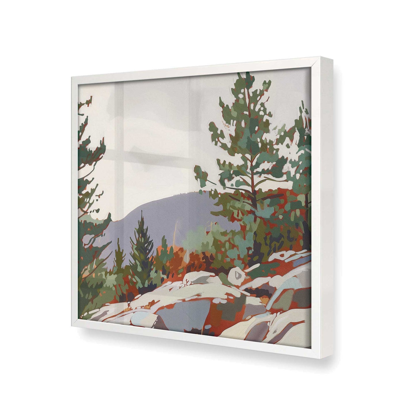 [Color:Opaque White], Picture of art in a Opaque White frame at an angle