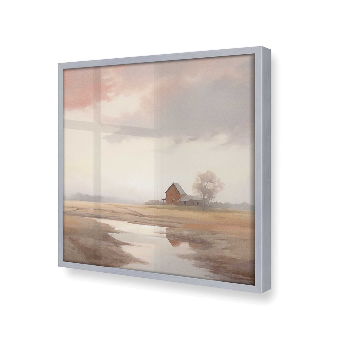 [Color:Polished Chrome], Picture of art in a Polished Chrome frame at an angle