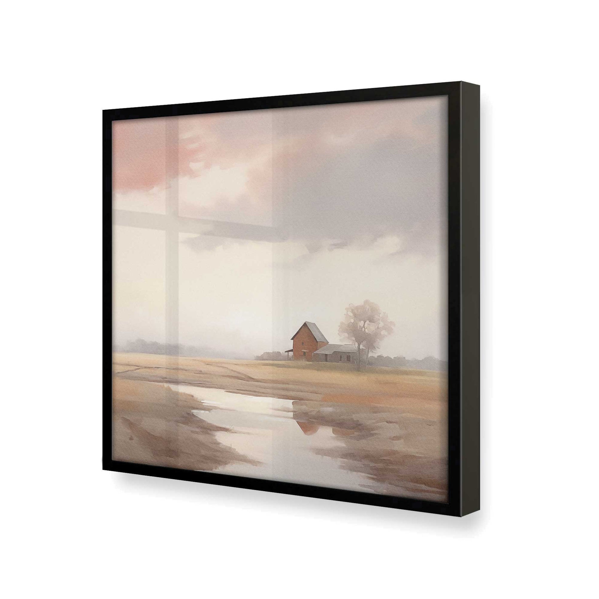 [Color:Satin Black], Picture of art in a Satin Black frame at an angle