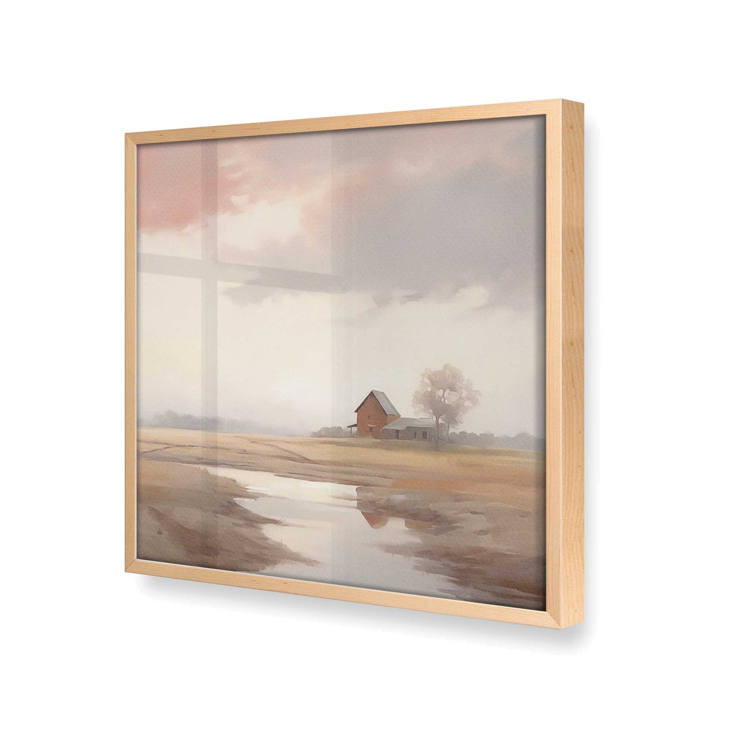 [Color:Raw Maple], Picture of art in a Raw Maple frame at an angle