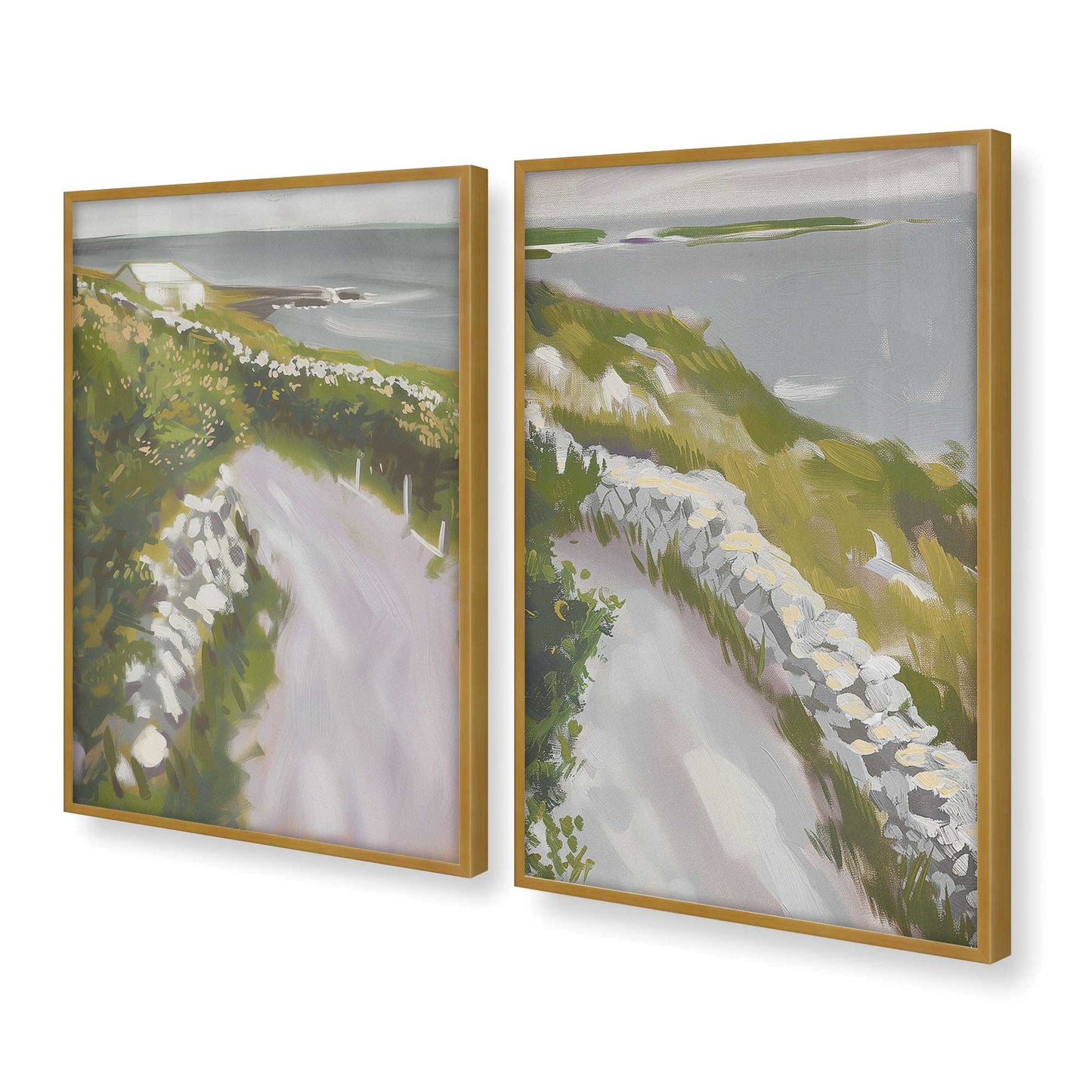 [Color:Polished Gold] Picture of art in a Polished Gold frame at an angle