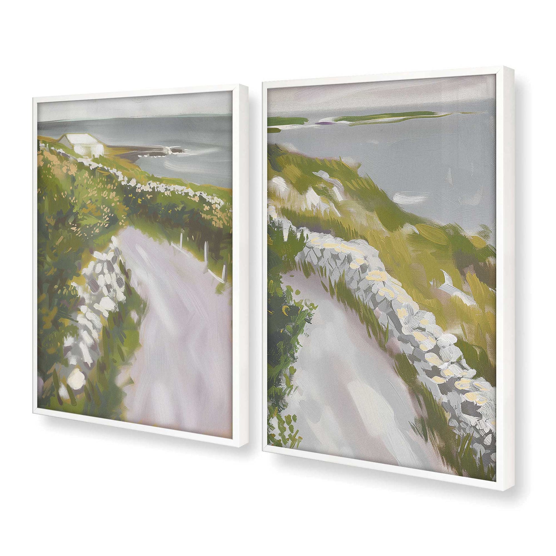 [Color:Opaque White] Picture of art in a Opaque White frame at an angle