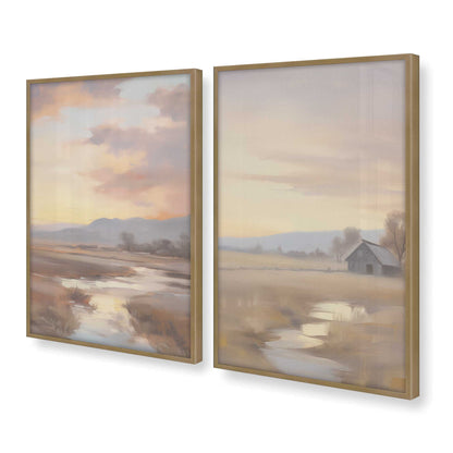 [Color:Brushed Gold] Picture of art in a Brushed Gold frame at an angle