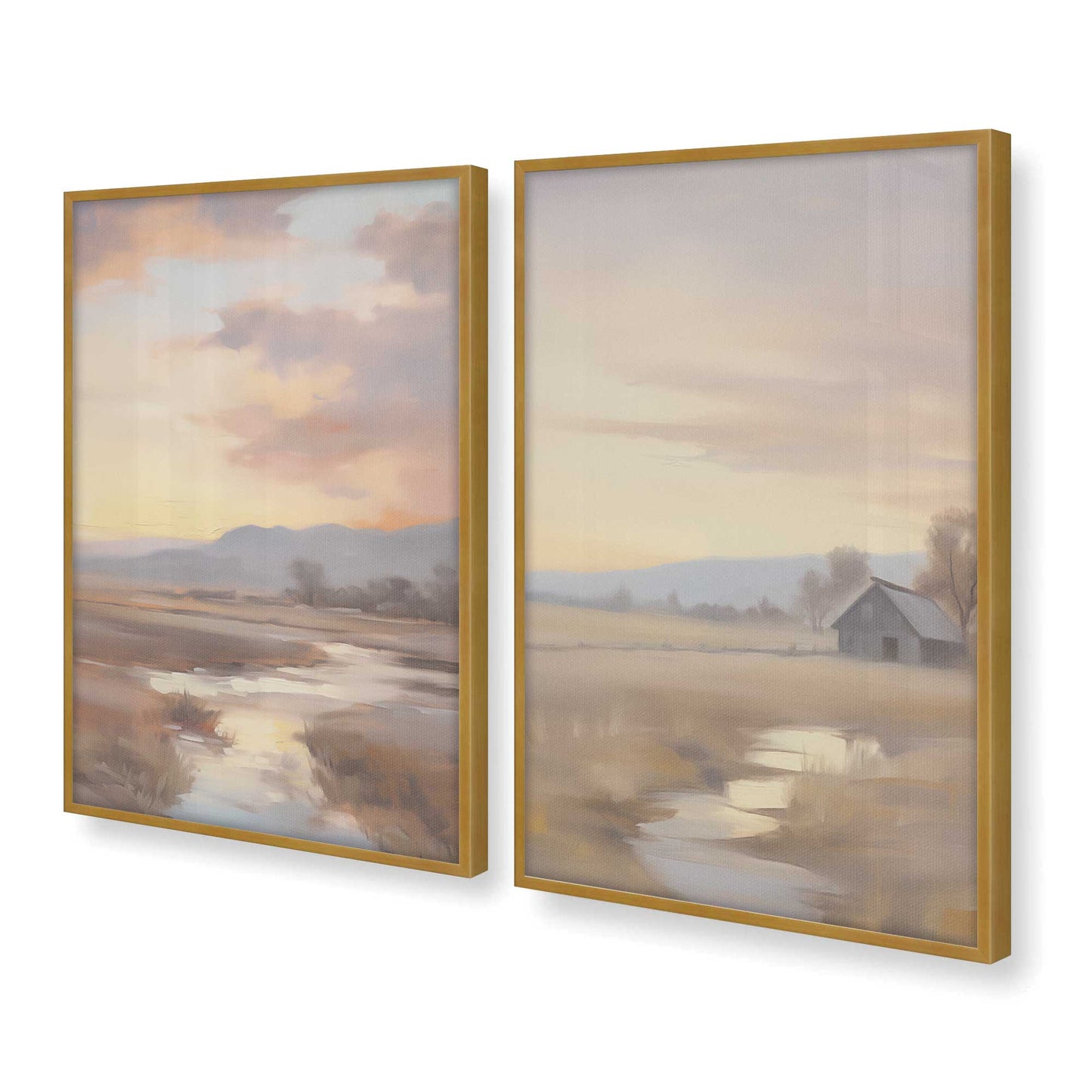 [Color:Polished Gold] Picture of art in a Polished Gold frame at an angle