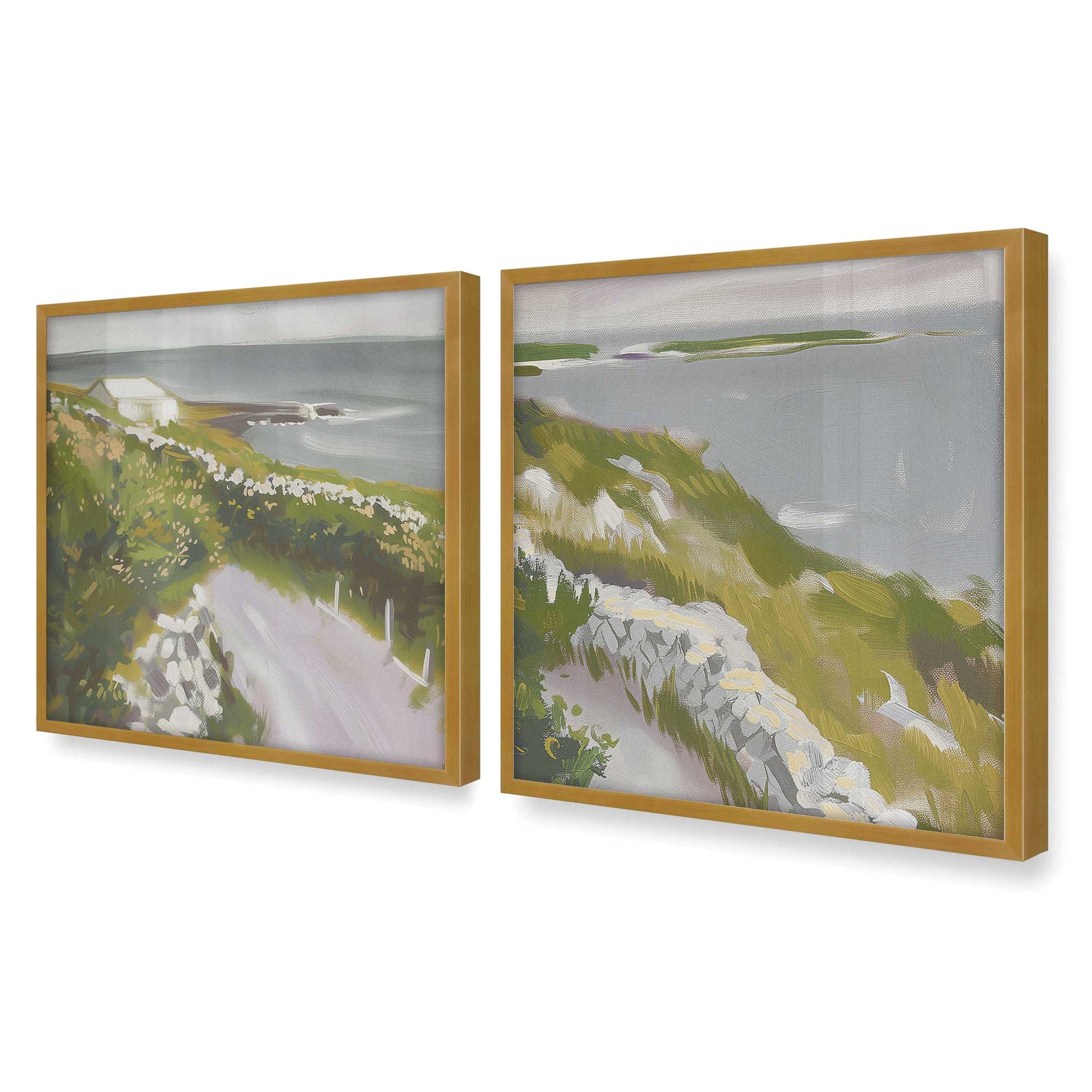 [Color:Polished Gold], Picture of art in a Polished Gold frame at an angle