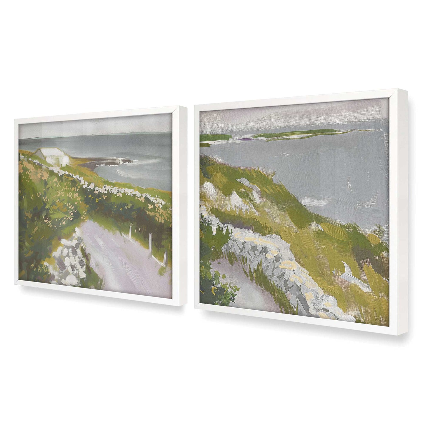 [Color:Opaque White], Picture of art in a Opaque White frame at an angle