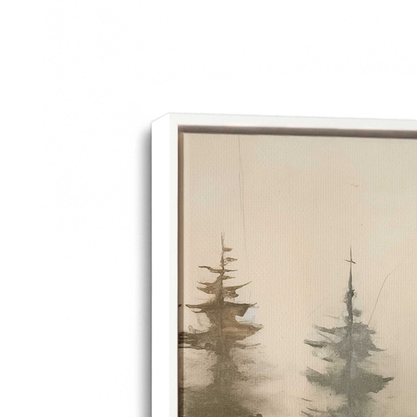 [Color:Opaque White], Picture of art in a White frame at an angle