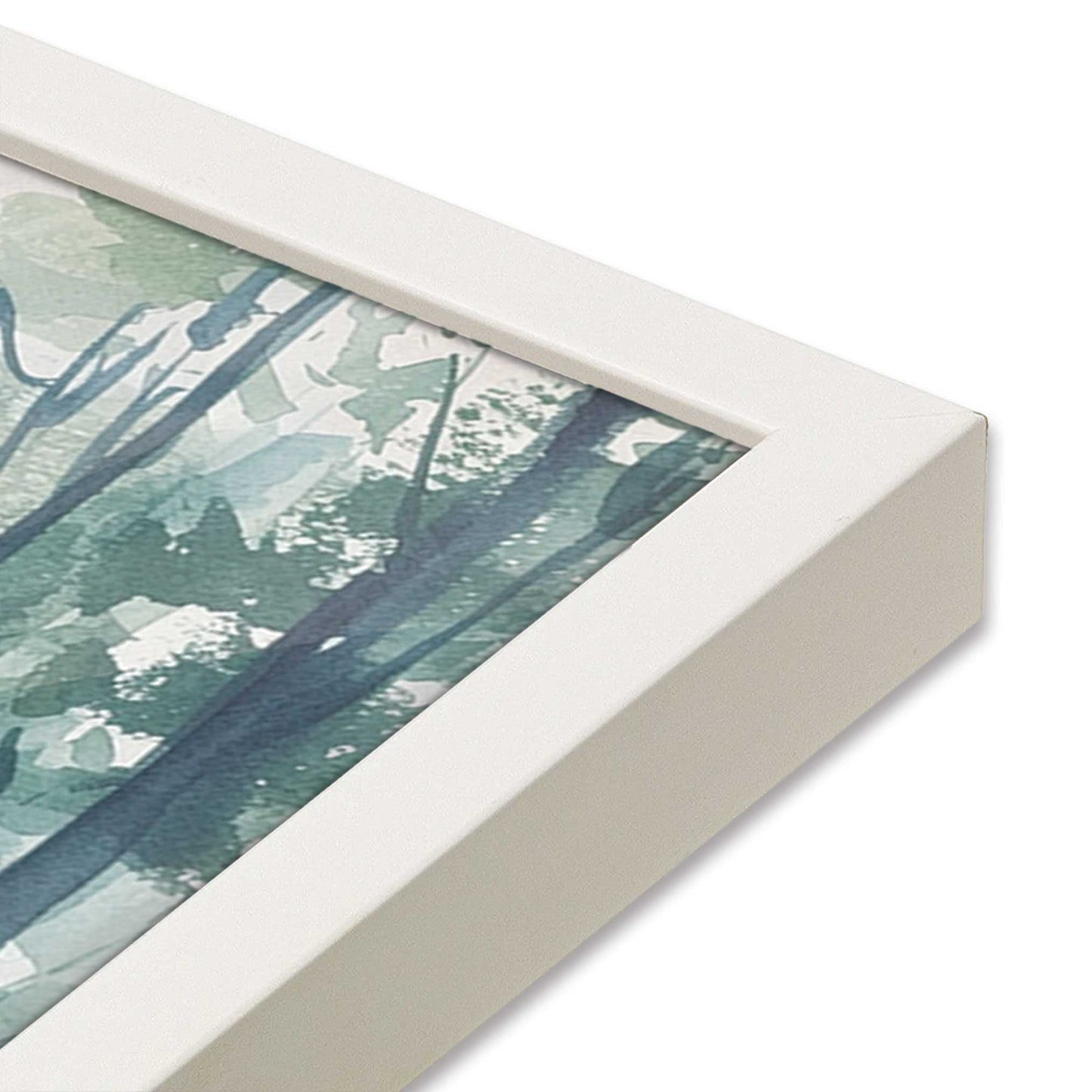 [Color:Opaque White], Picture of art in a Opaque White frame of the corner