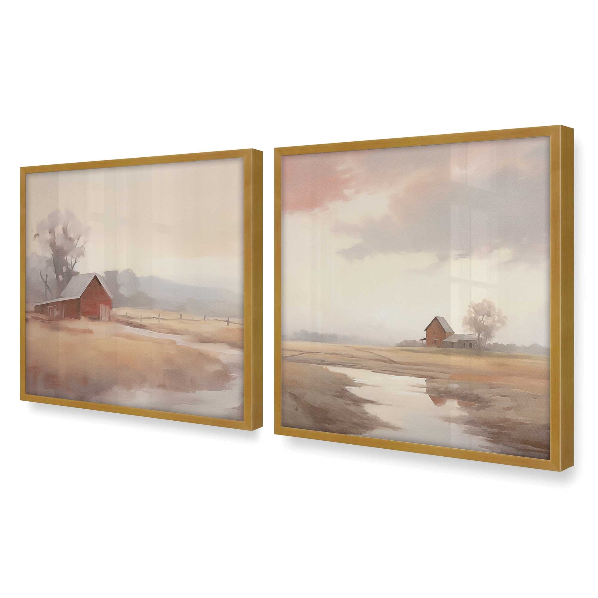 [Color:Polished Gold], Picture of art in a Polished Gold frame at an angle