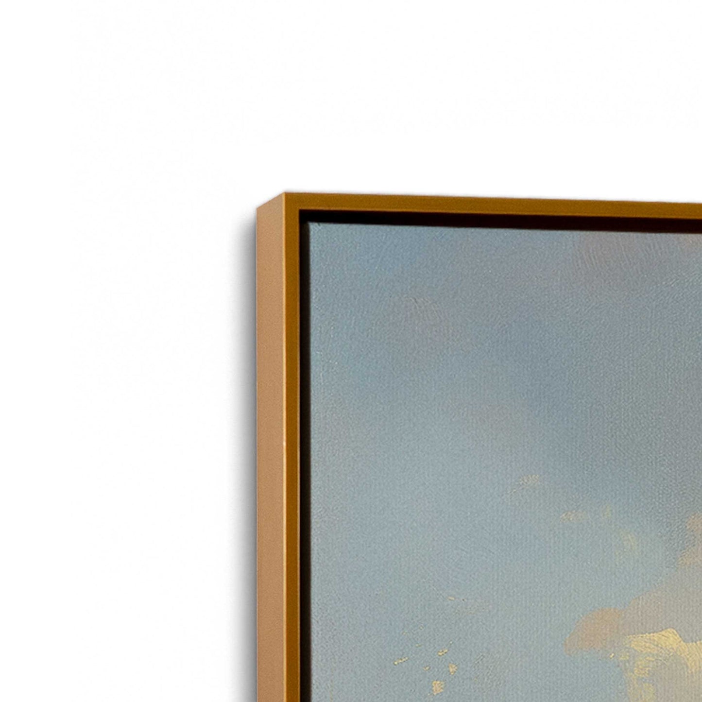 [Color:Polished Gold], Picture of art in a Polished Gold frame at an angle