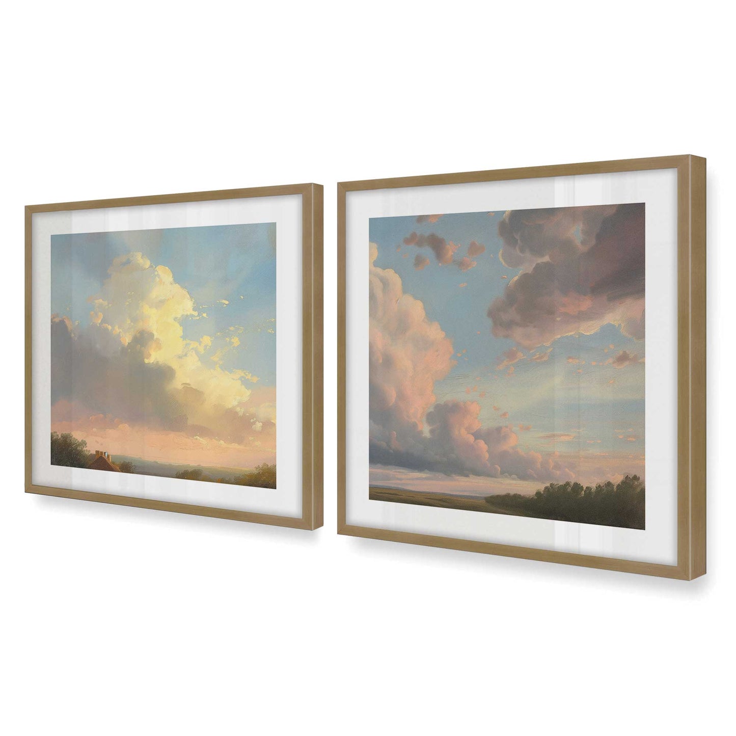 [Color:Brushed Gold], Picture of art in a Brushed Gold frame at an angle