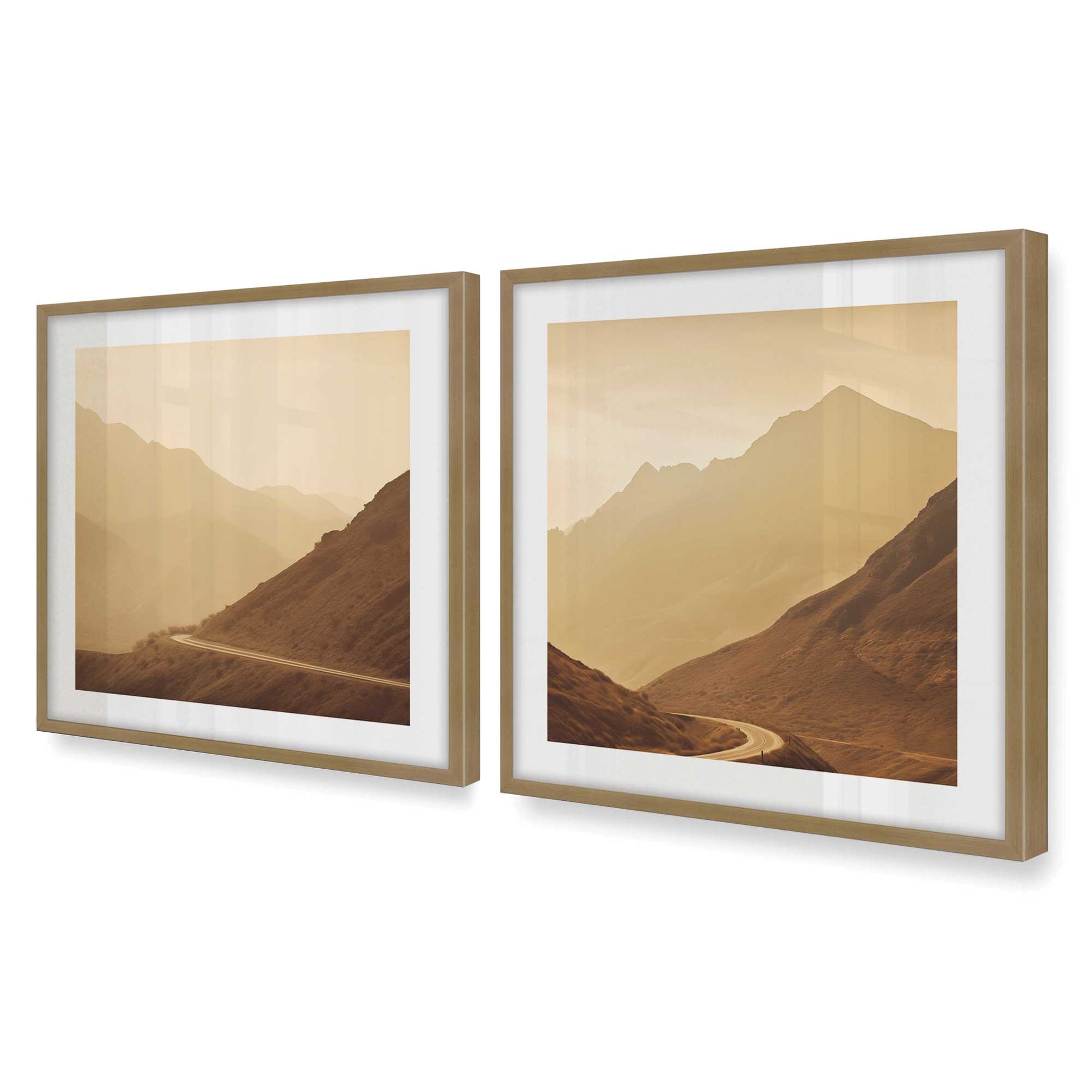 [Color:Brushed Gold], Picture of art in a Brushed Gold frame at an angle