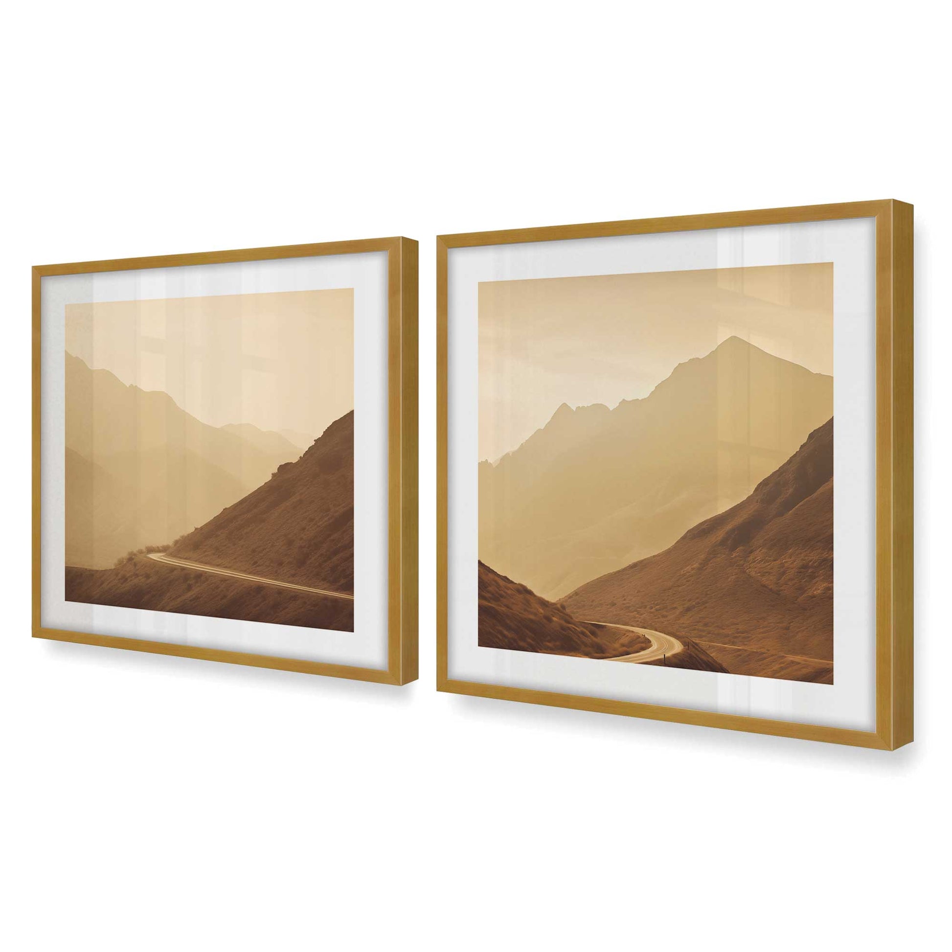 [Color:Polished Gold], Picture of art in a Polished Gold frame at an angle