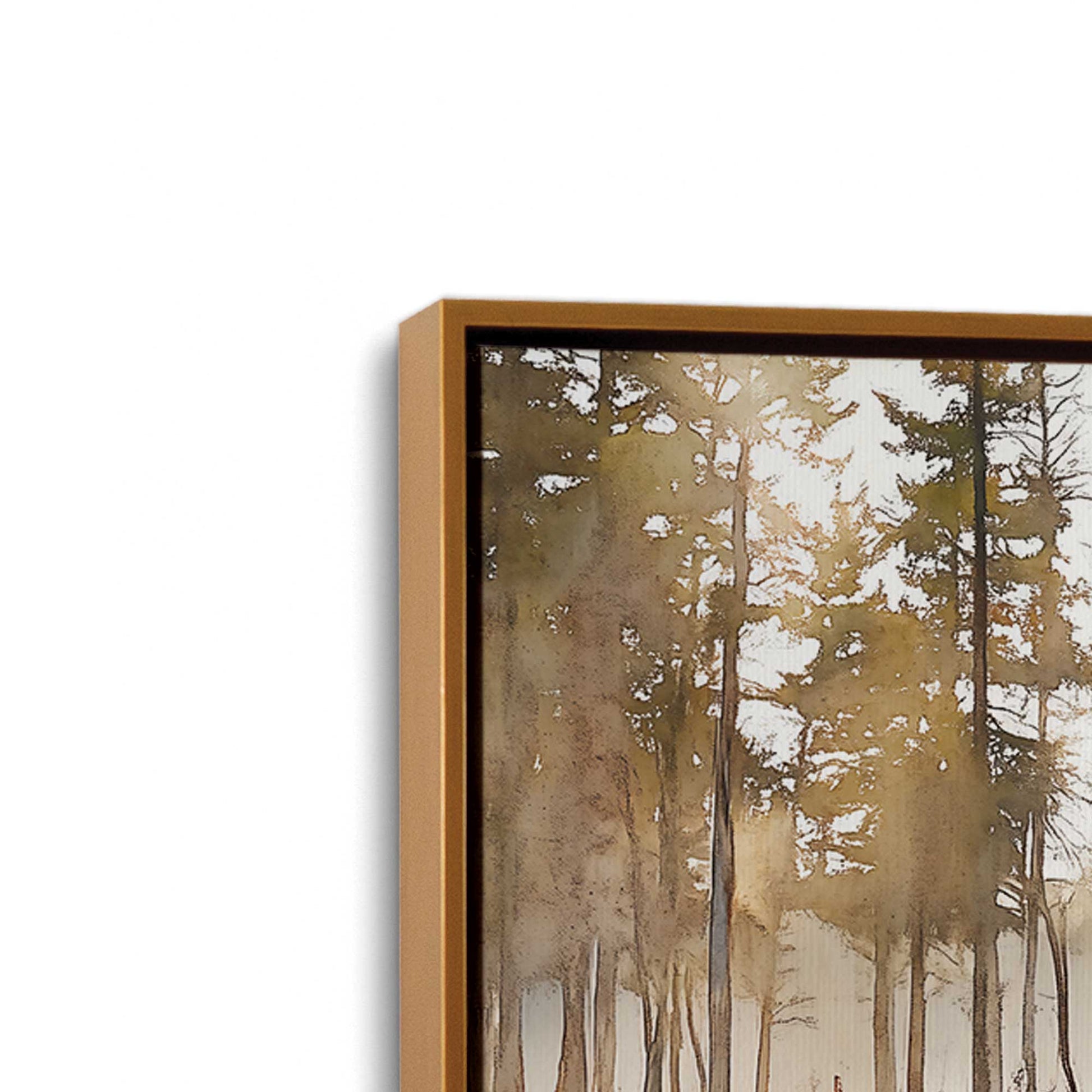 [Color:Polished Gold], Picture of art in a Polished Gold frame at an angle