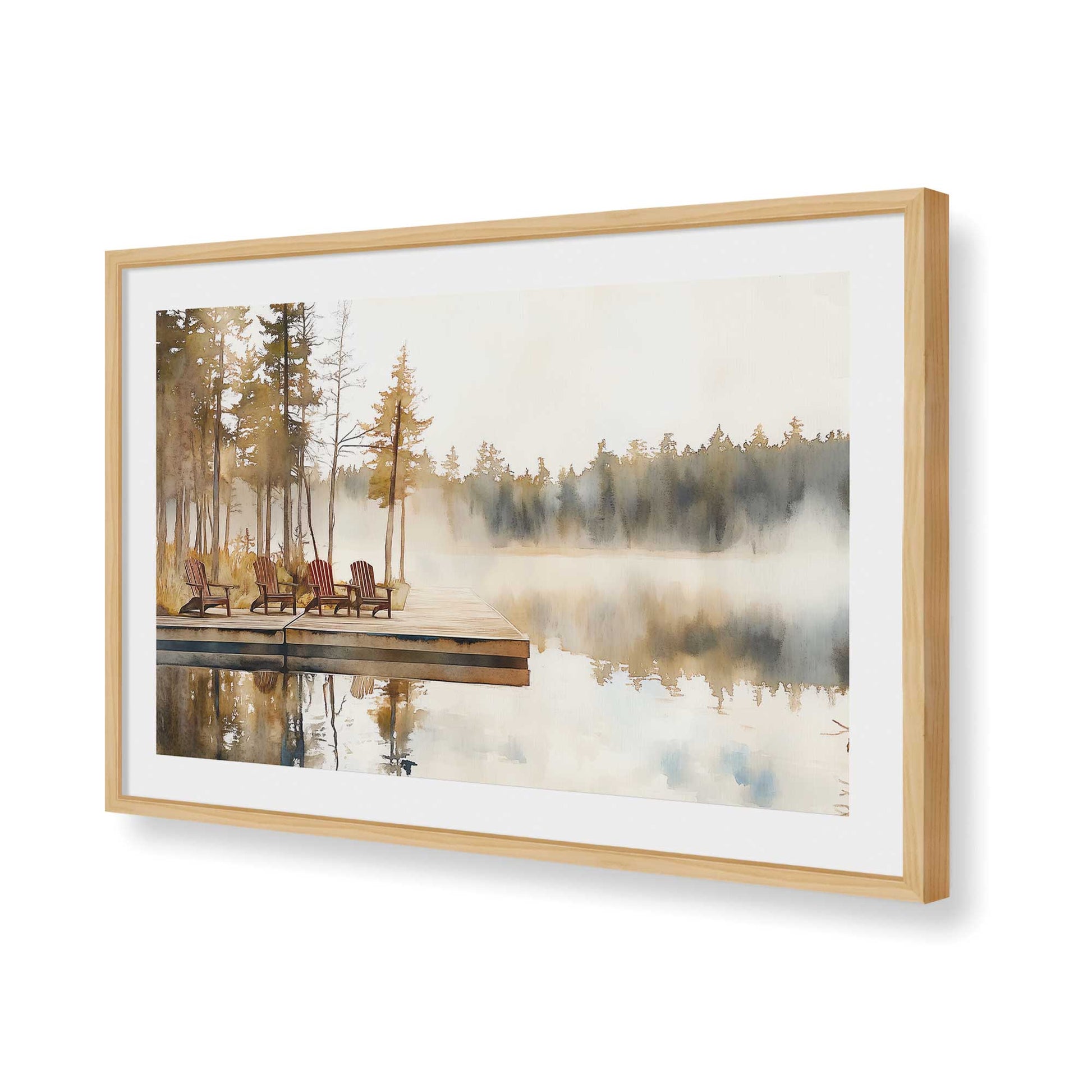 [Color:American Maple], Picture of art in a American Maple frame of the corner