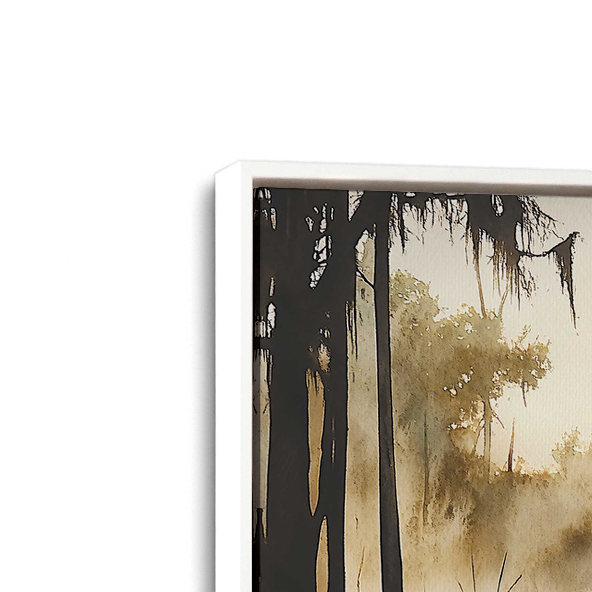 [Color:Opaque White], Picture of art in a White frame at an angle