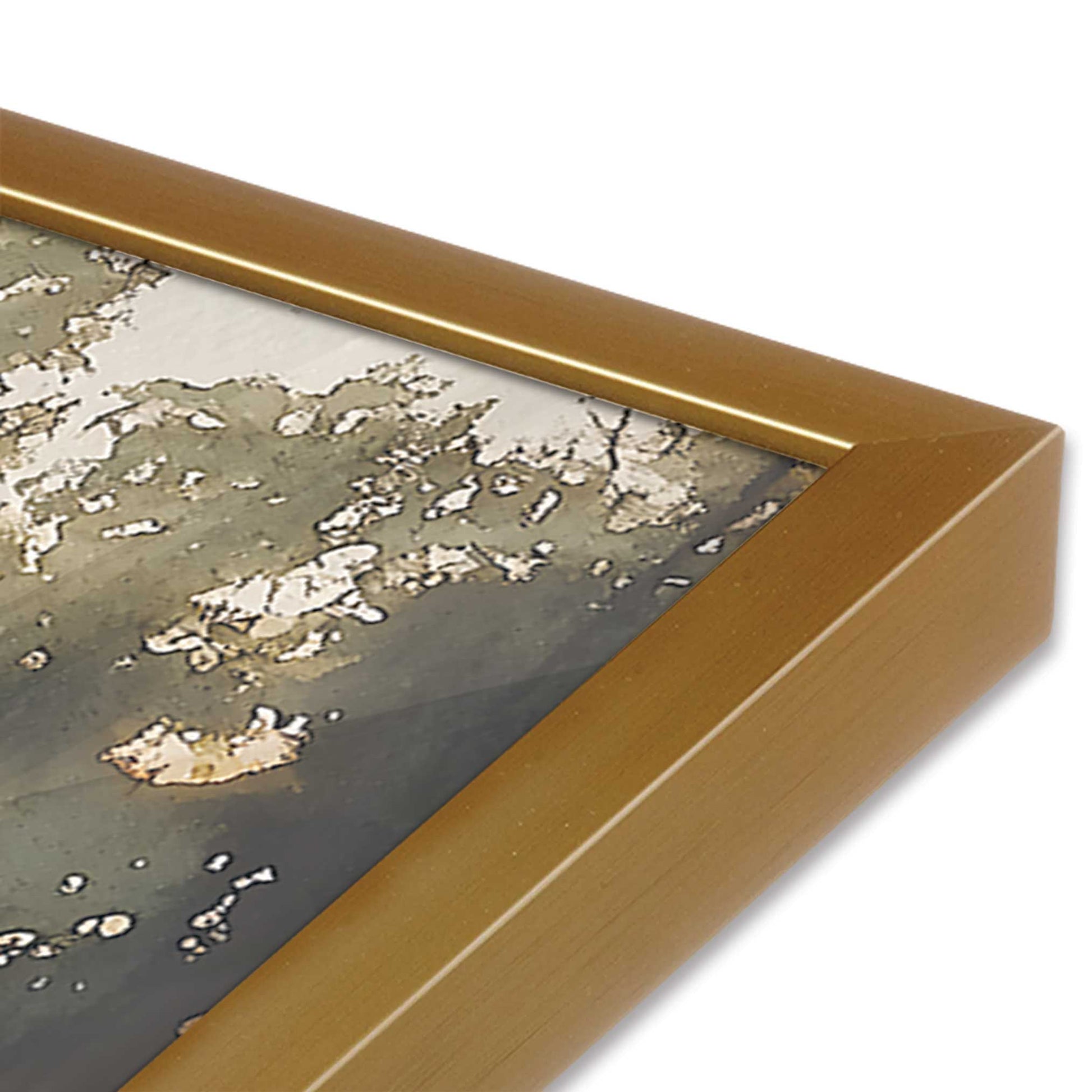 [Color:Polished Gold], Picture of art in a Polished Gold frame at an angle