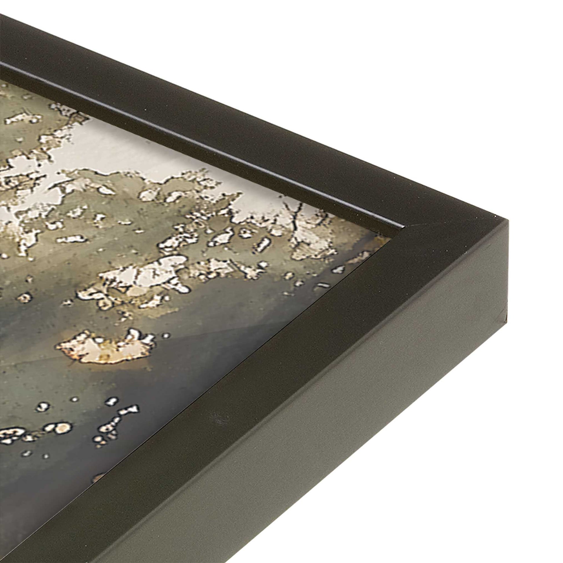 [Color:Satin Black], Picture of art in a Satin Black frame at an angle