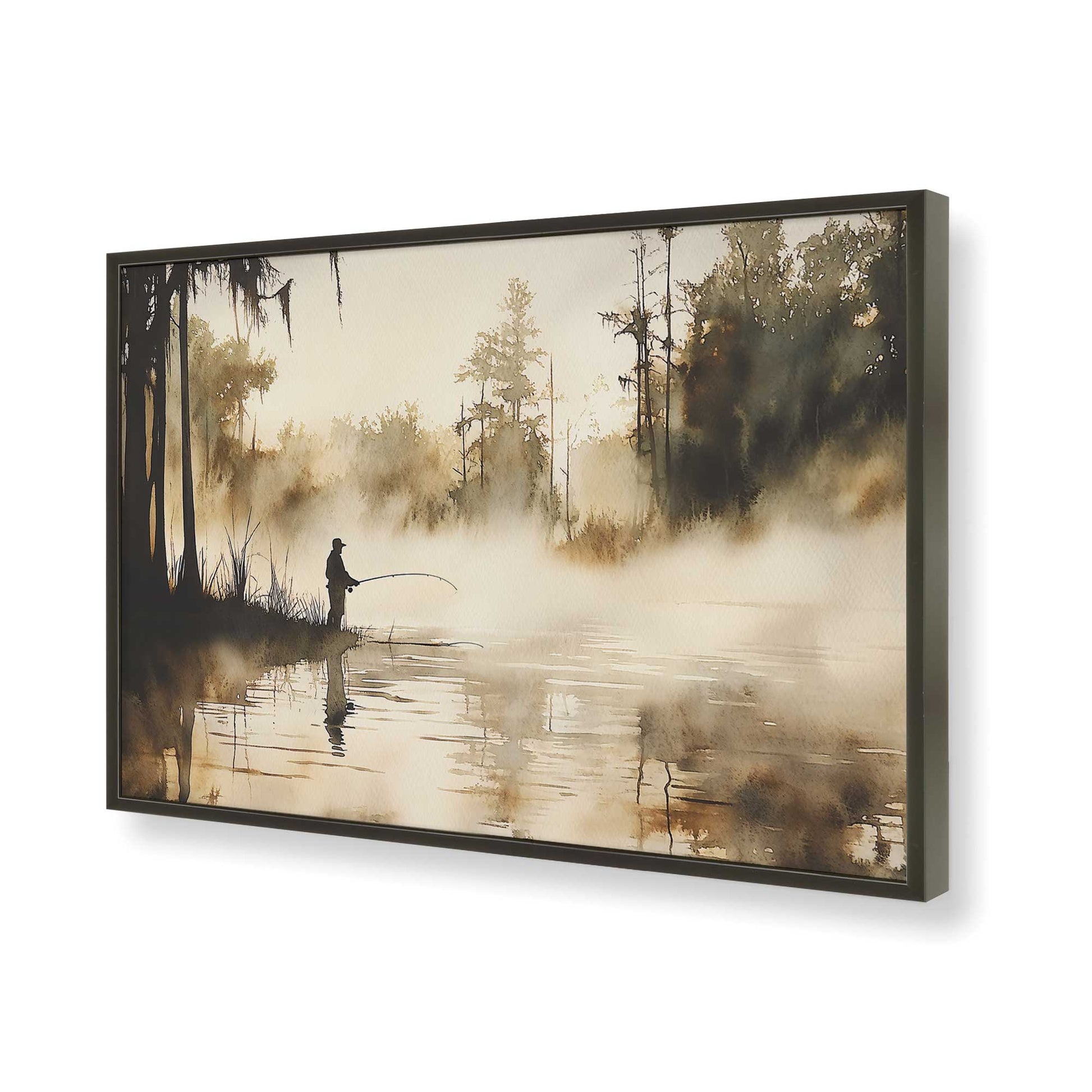 [Color:Satin Black], Picture of art in a Satin Black frame of the corner