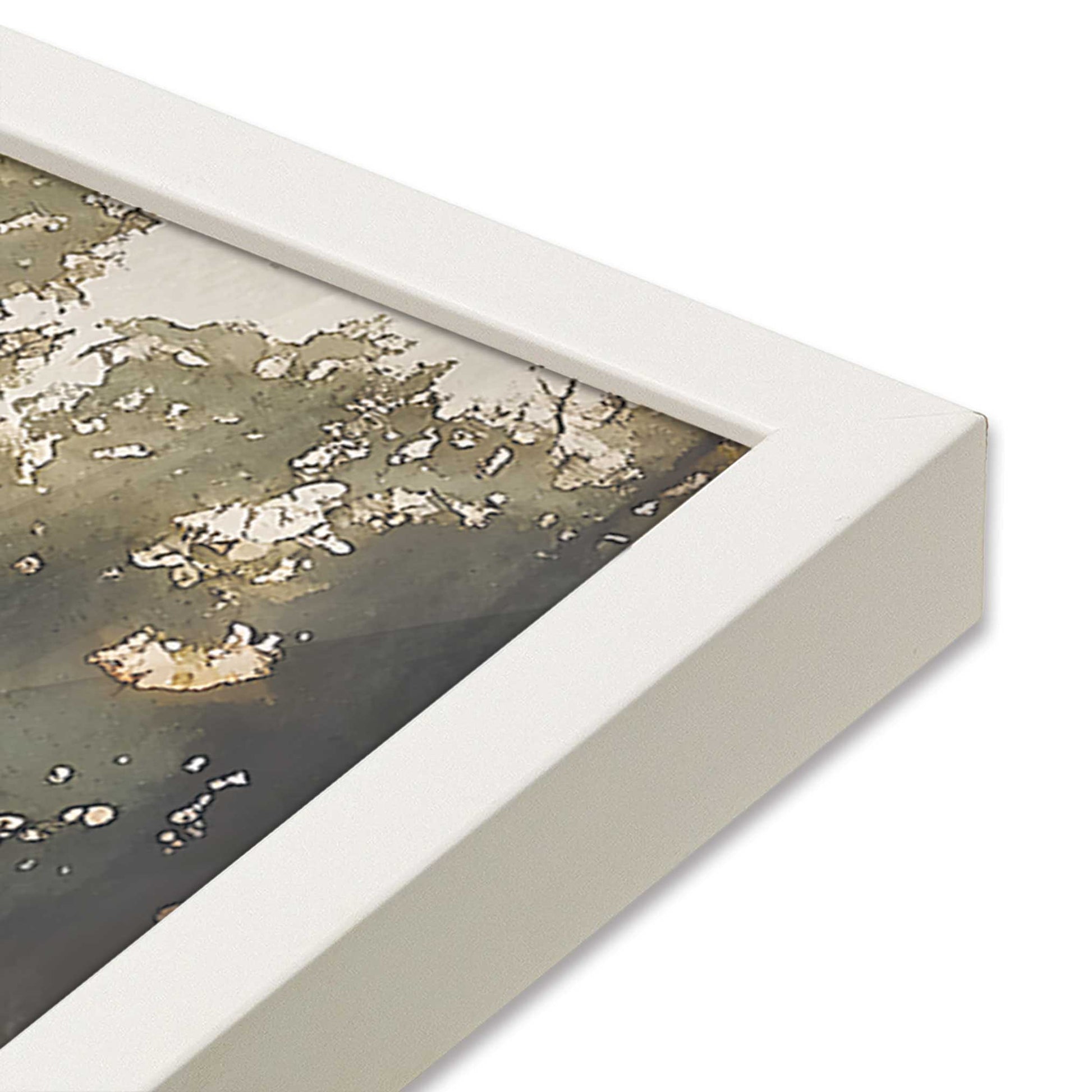 [Color:Opaque White], Picture of art in a Opaque White frame at an angle