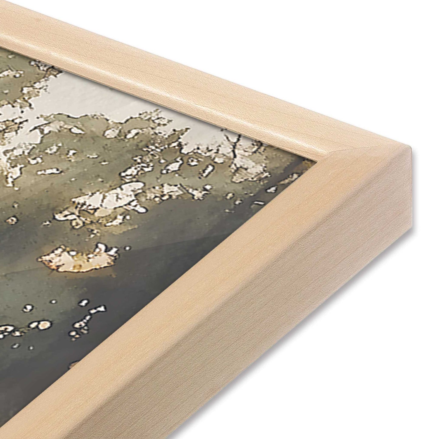 [Color:Raw Maple], Picture of art in a Raw Maple frame at an angle