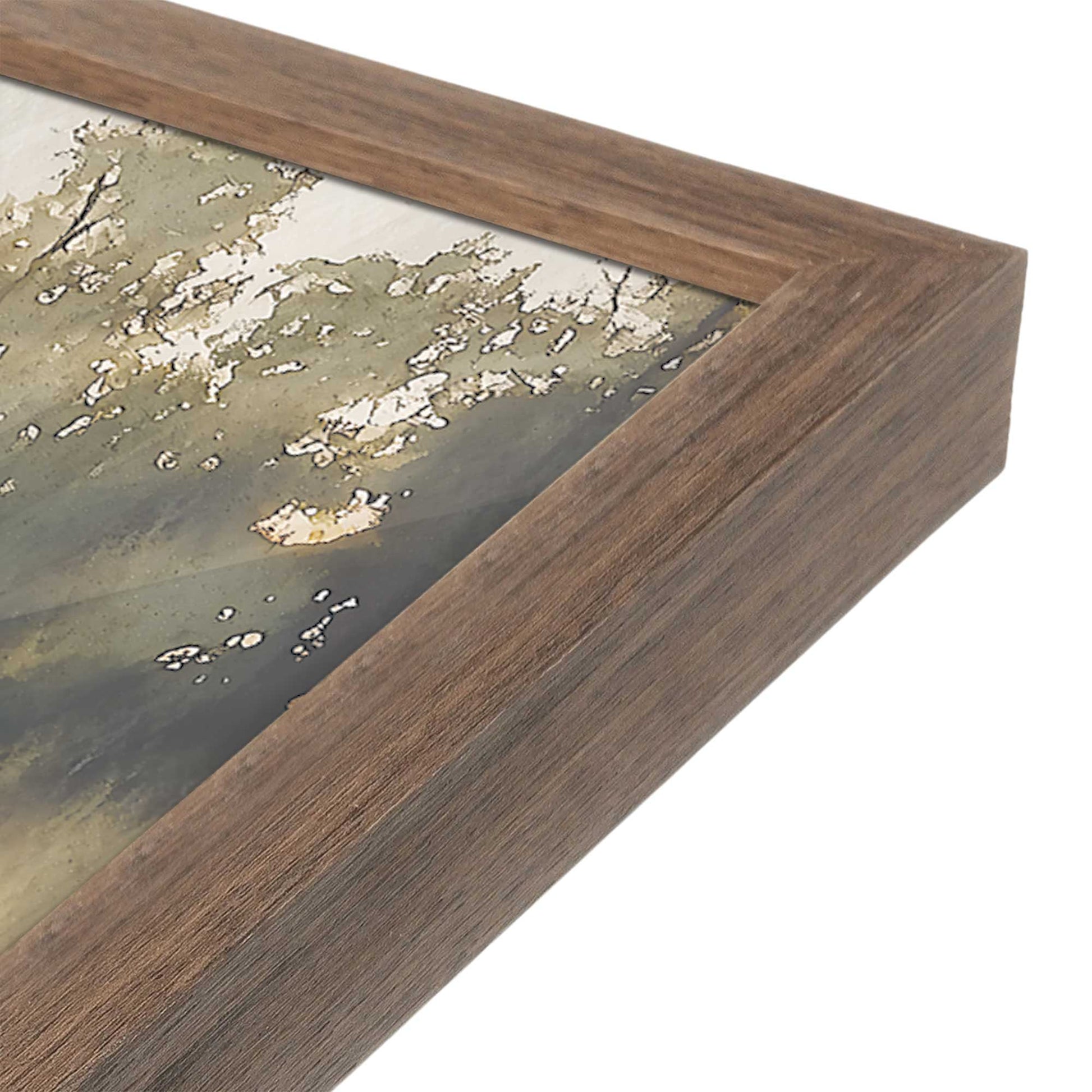[Color:Walnut], Picture of art in a Walnut frame at an angle