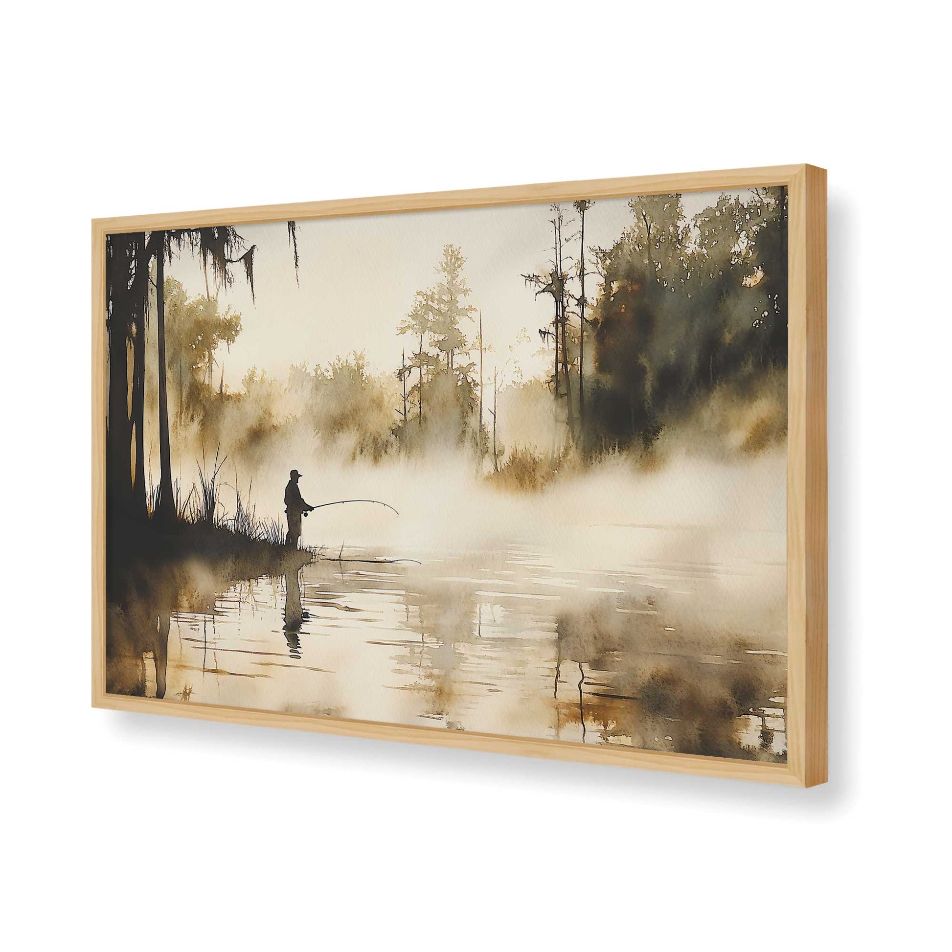 [Color:American Maple], Picture of art in a American Maple frame of the corner