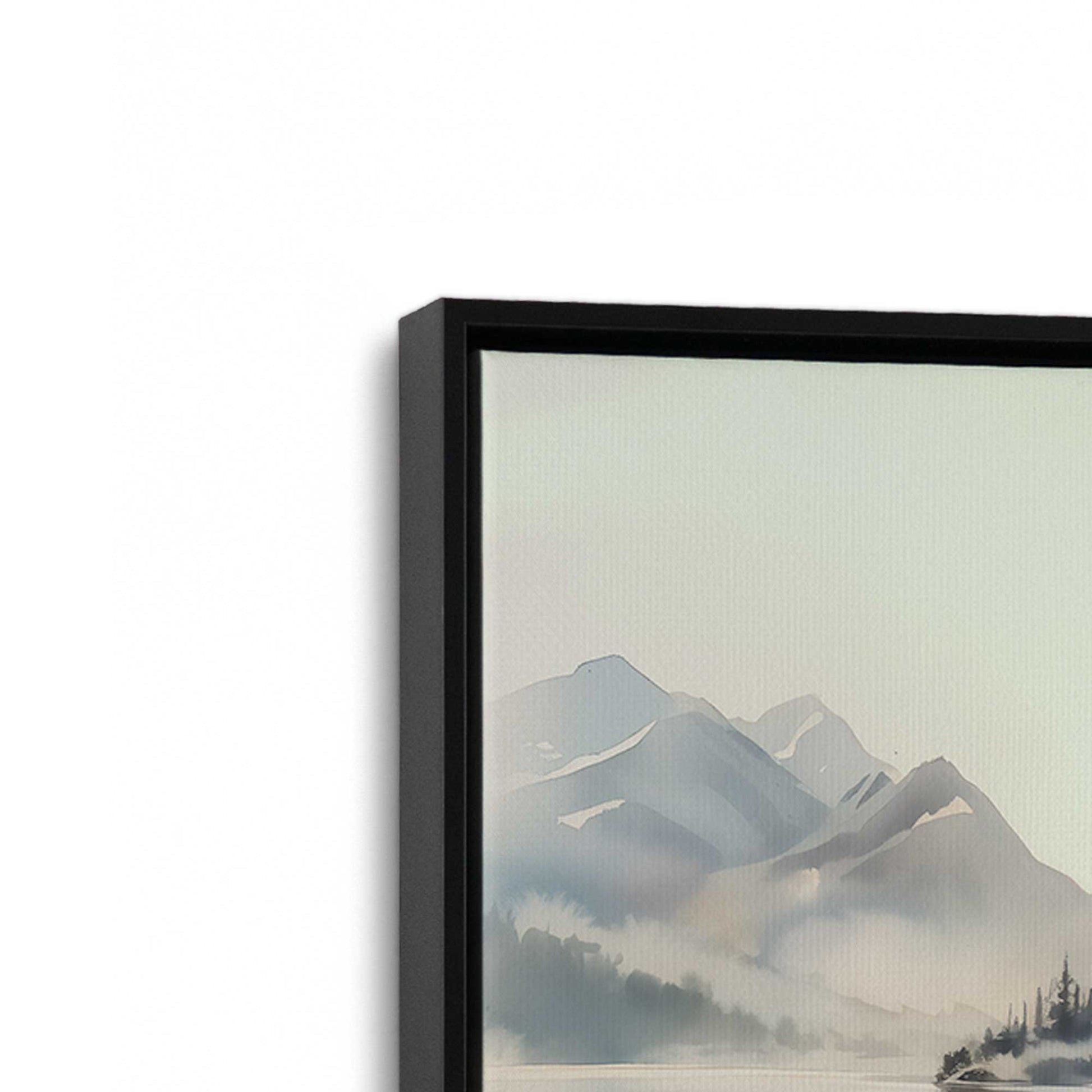 [Color:Satin Black], Picture of art in a Satin Black frame at an angle