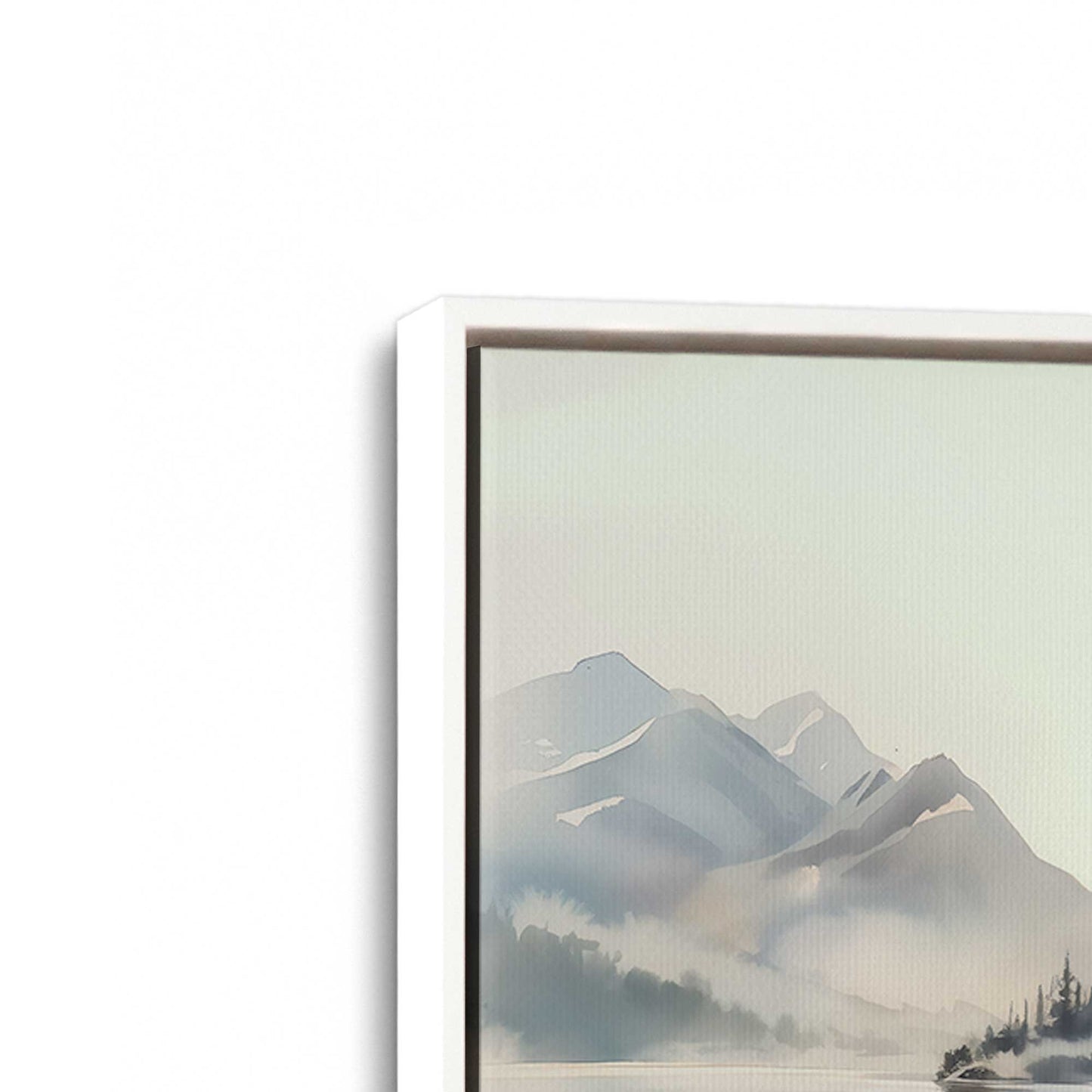[Color:Opaque White], Picture of art in a White frame at an angle
