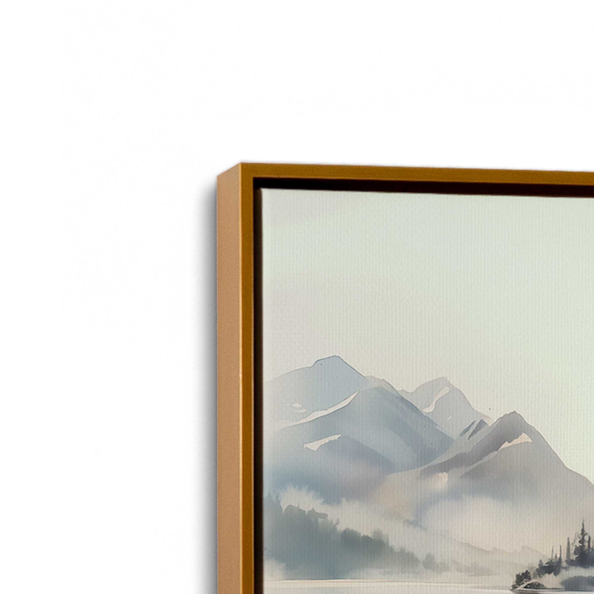 [Color:Polished Gold], Picture of art in a Polished Gold frame at an angle