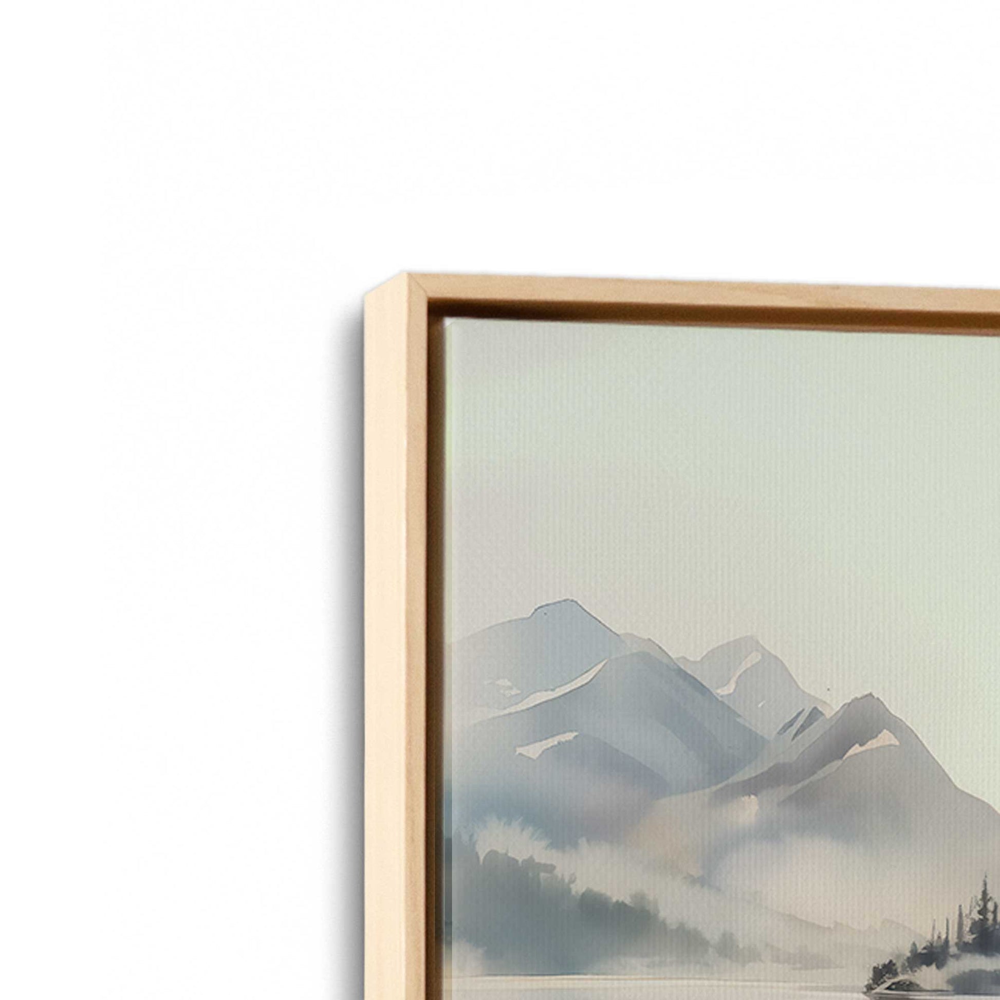 [Color:American Maple], Picture of art in a American Maple frame at an angle