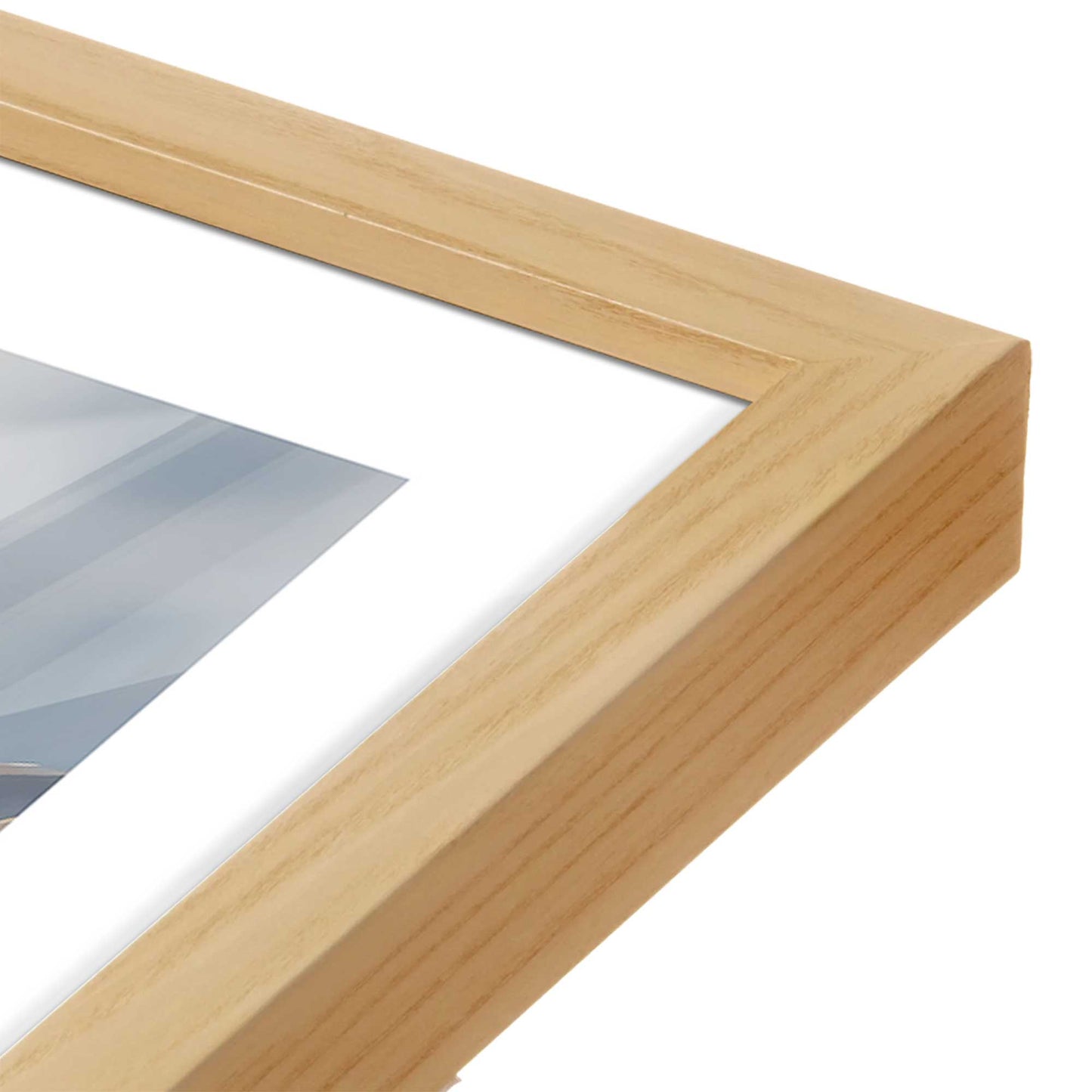 [Color:American Maple], Picture of art in a American Maple frame at an angle