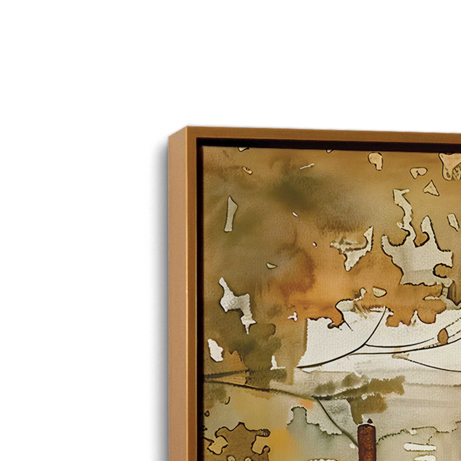 [Color:Polished Gold], Picture of art in a Polished Gold frame at an angle
