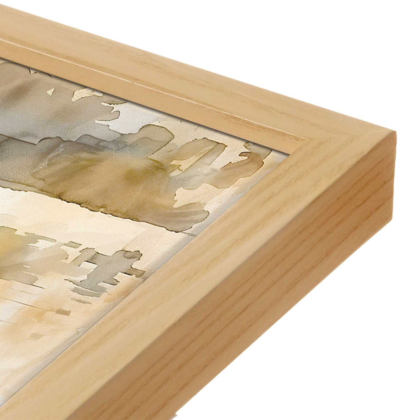 [Color:American Maple], Picture of art in a American Maple frame at an angle