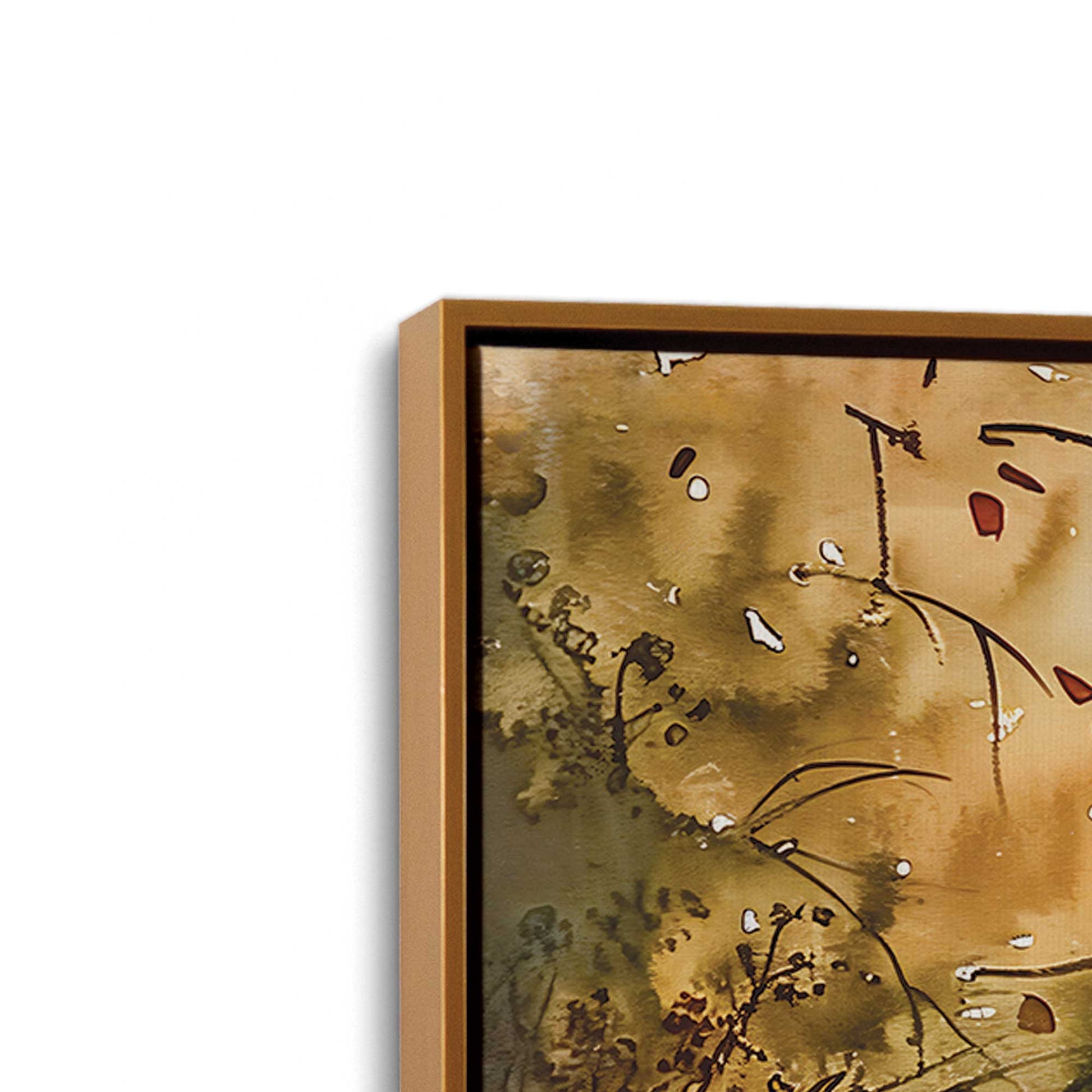 [Color:Polished Gold], Picture of art in a Polished Gold frame at an angle