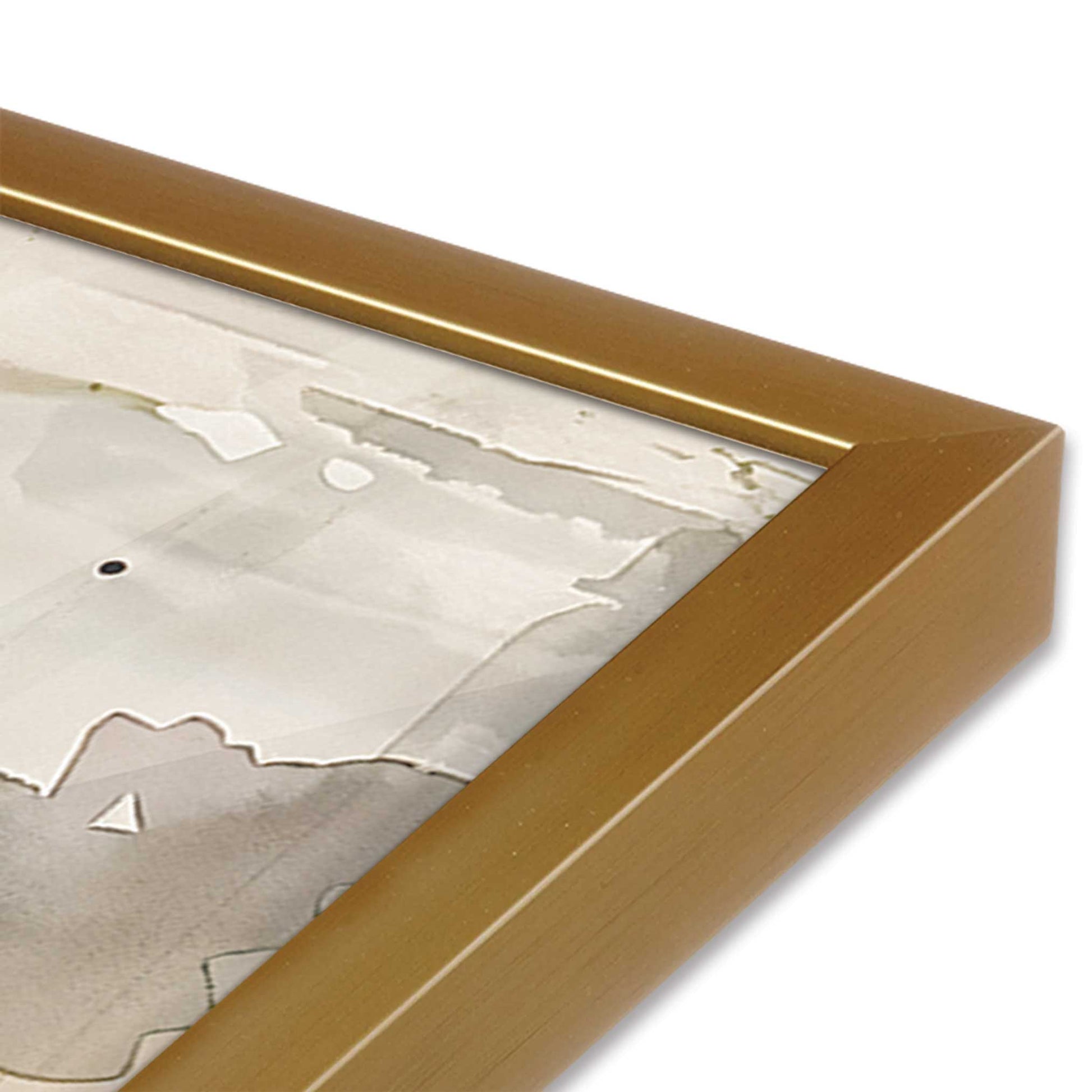 [Color:Polished Gold], Picture of art in a Polished Gold frame at an angle