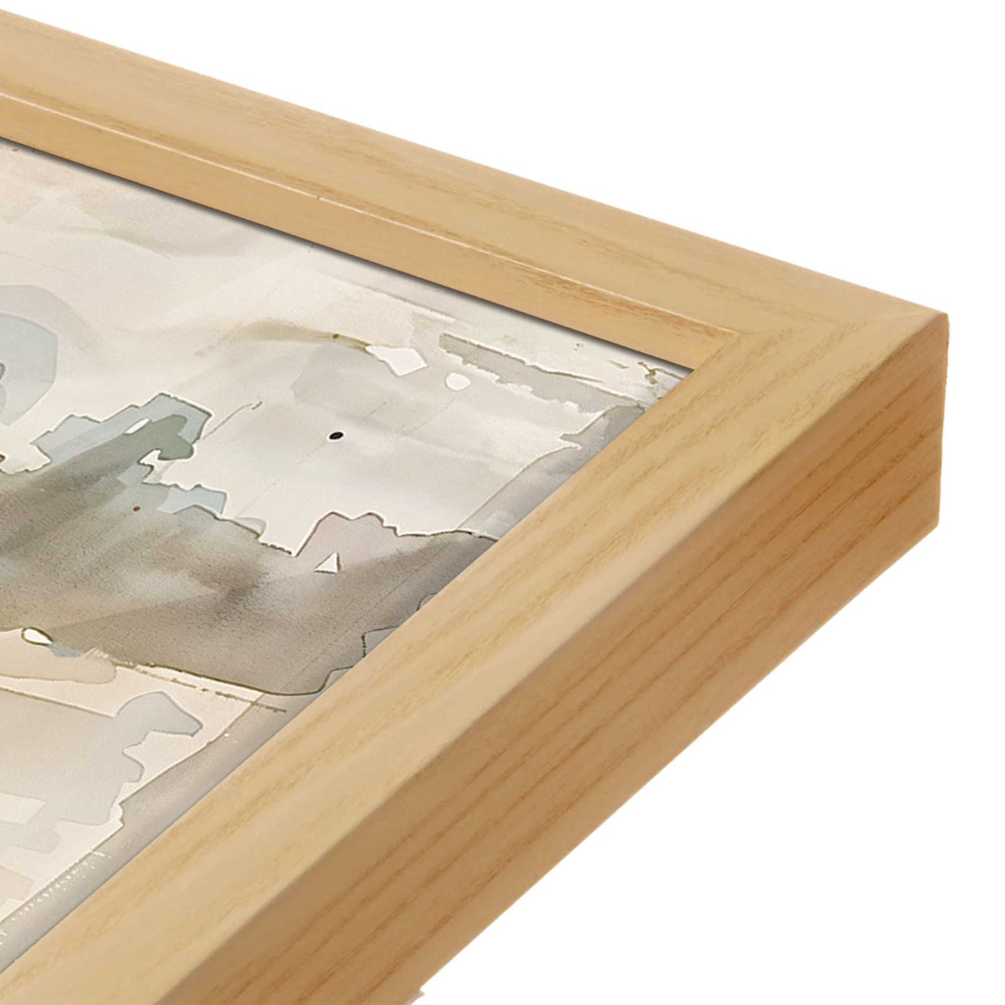 [Color:American Maple], Picture of art in a American Maple frame at an angle