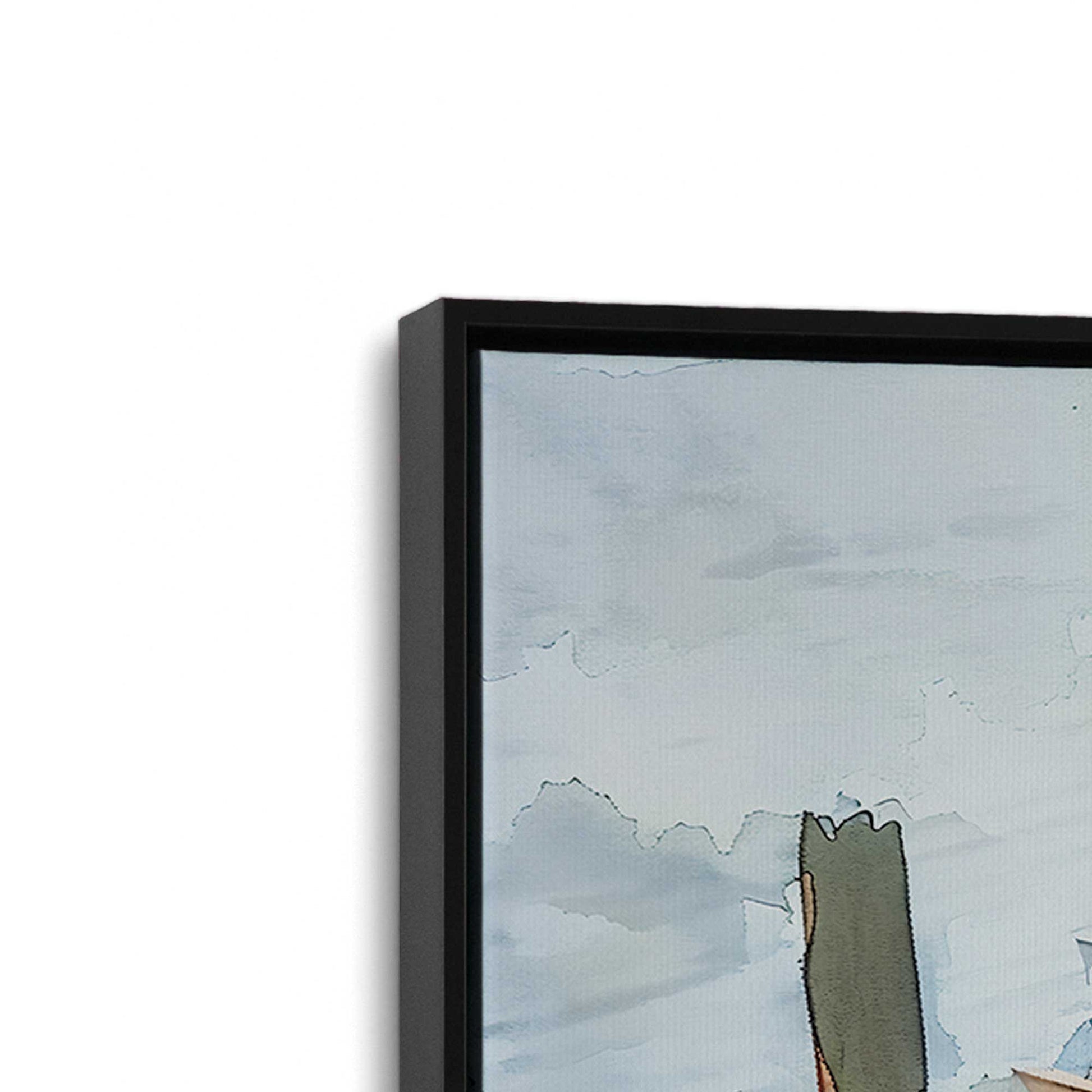 [Color:Satin Black], Picture of art in a Satin Black frame at an angle