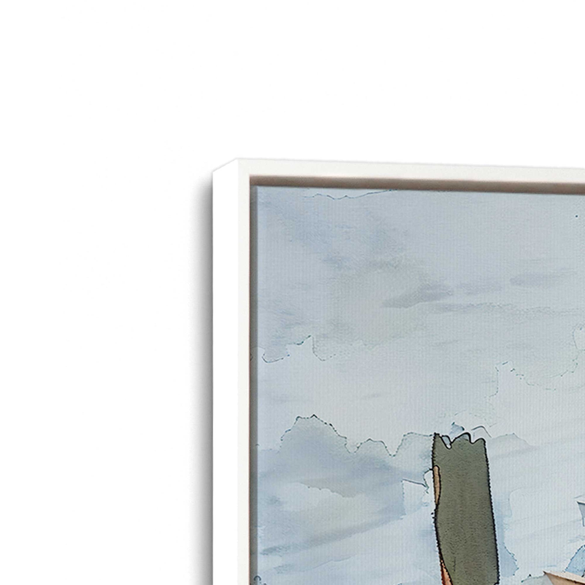 [Color:Opaque White], Picture of art in a White frame at an angle