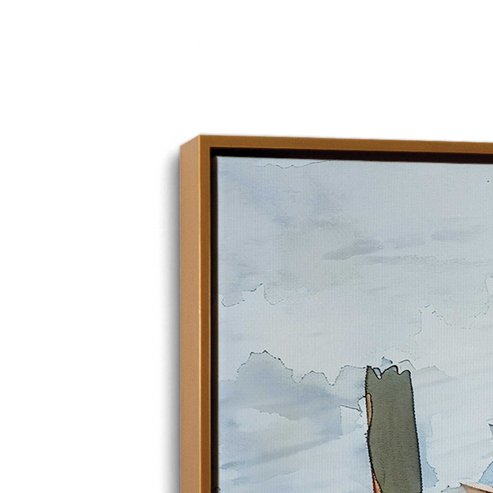 [Color:Polished Gold], Picture of art in a Polished Gold frame at an angle
