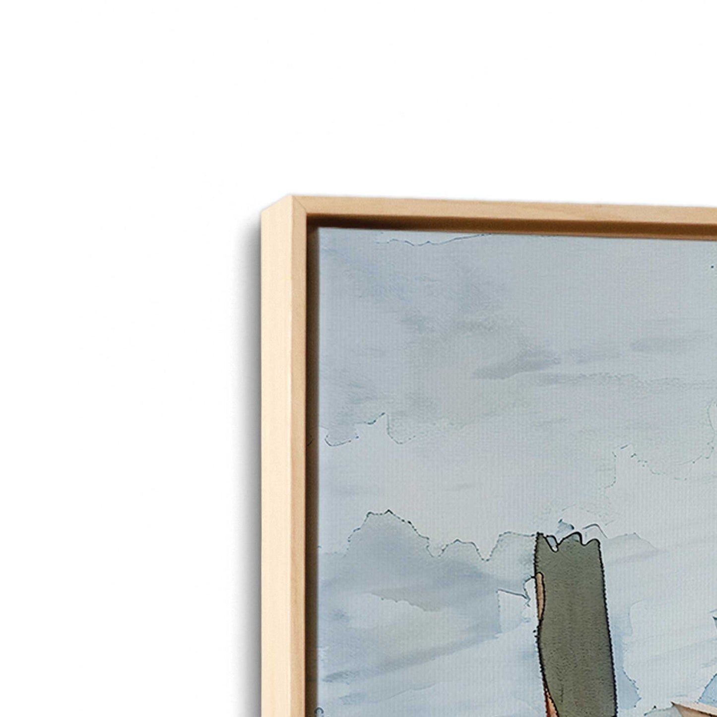 [Color:American Maple], Picture of art in a American Maple frame at an angle