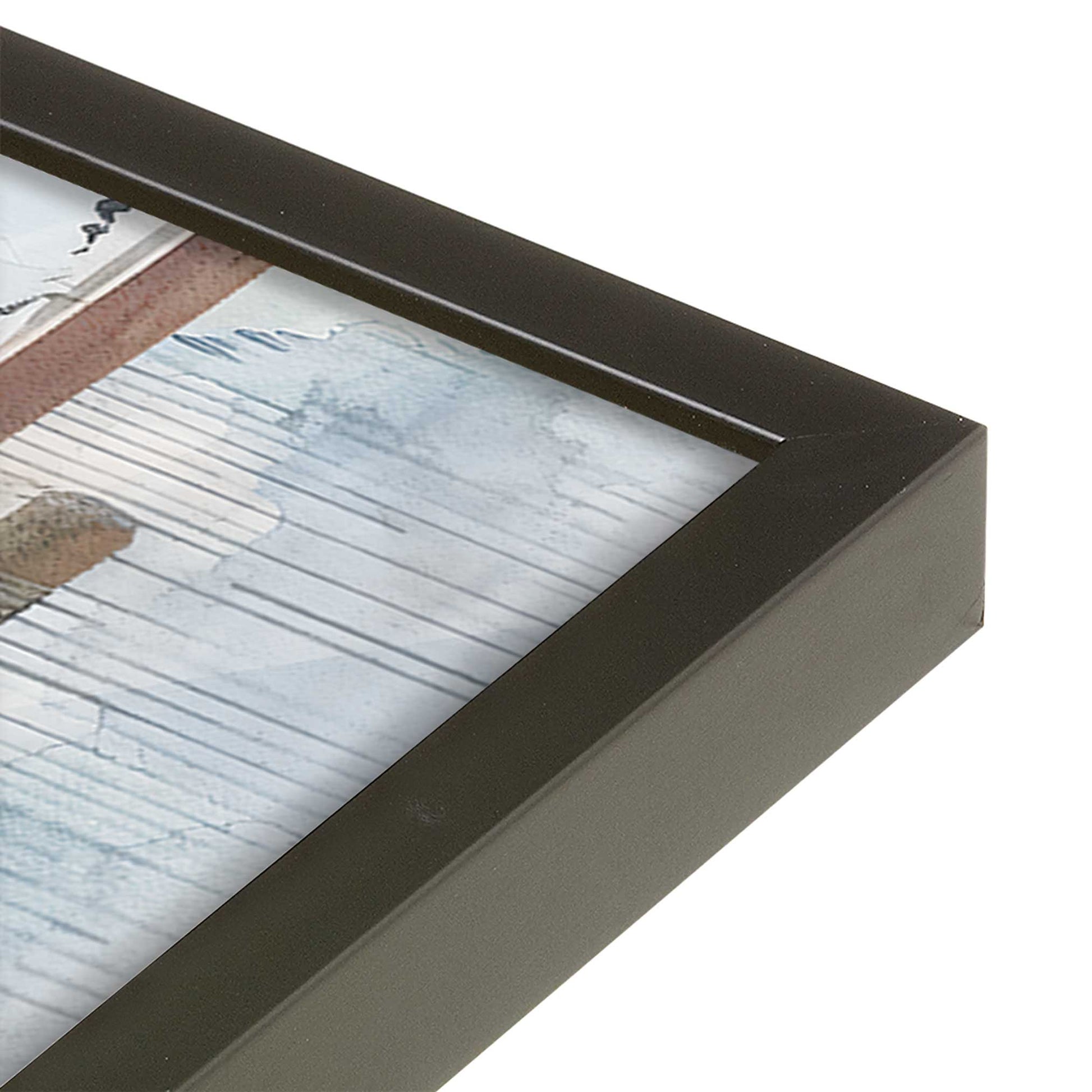 [Color:Satin Black], Picture of art in a Satin Black frame at an angle