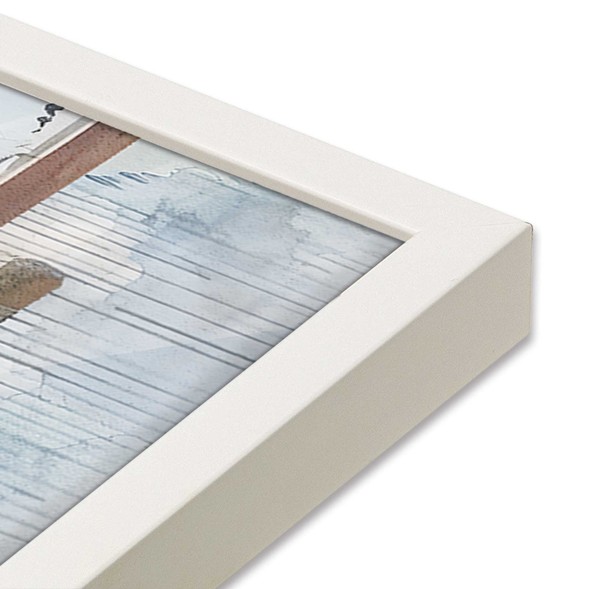 [Color:Opaque White], Picture of art in a Opaque White frame at an angle