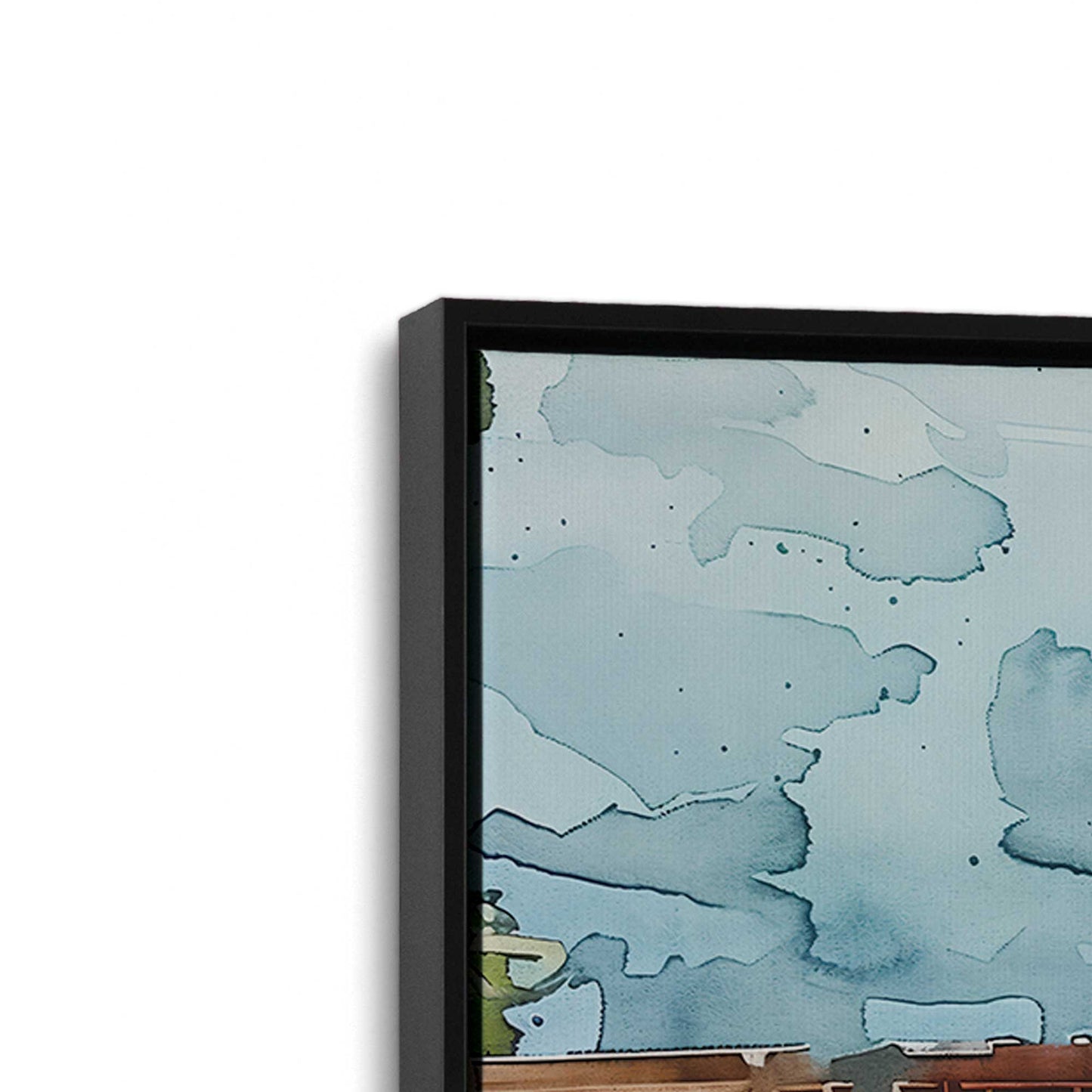 [Color:Satin Black], Picture of art in a Satin Black frame at an angle