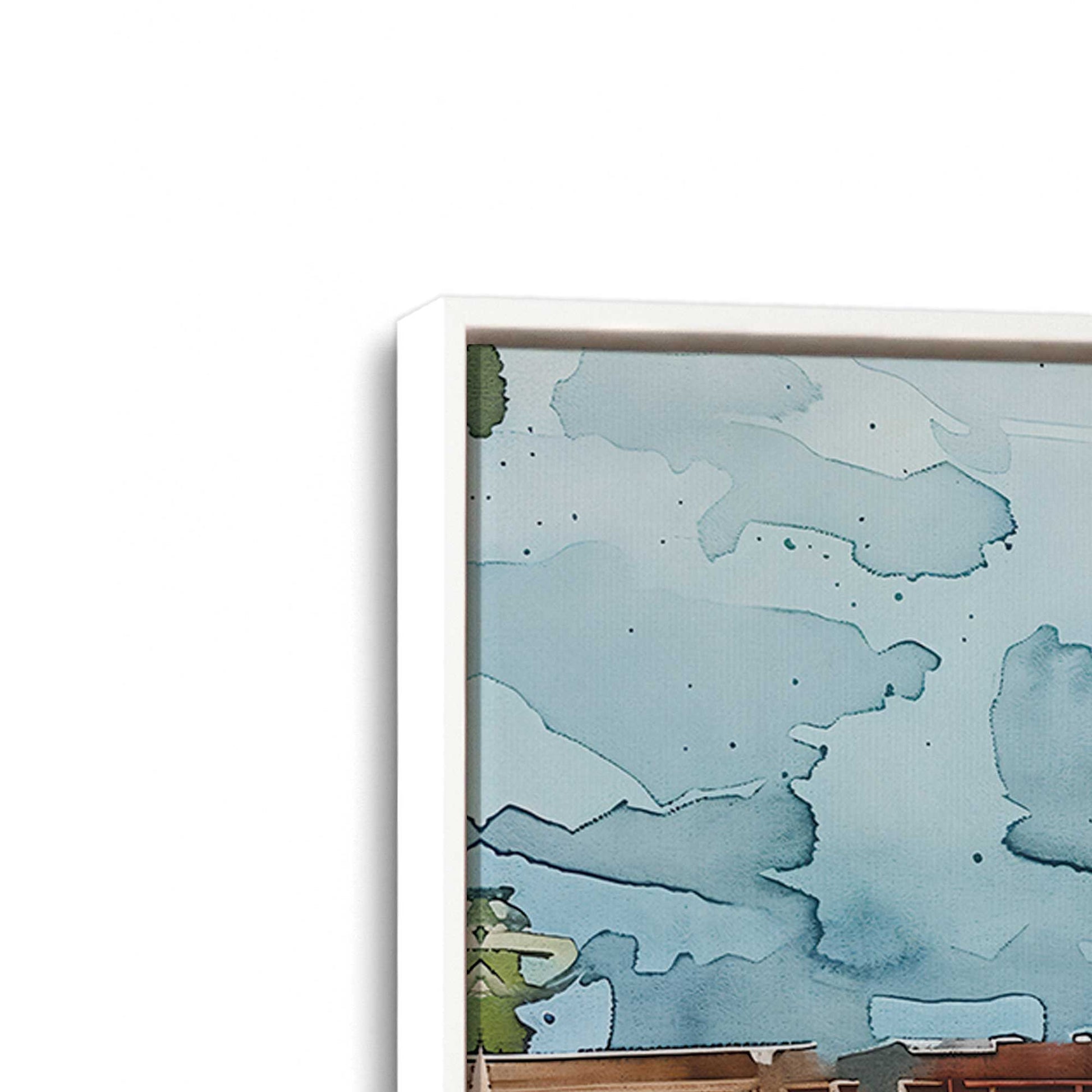 [Color:Opaque White], Picture of art in a White frame at an angle