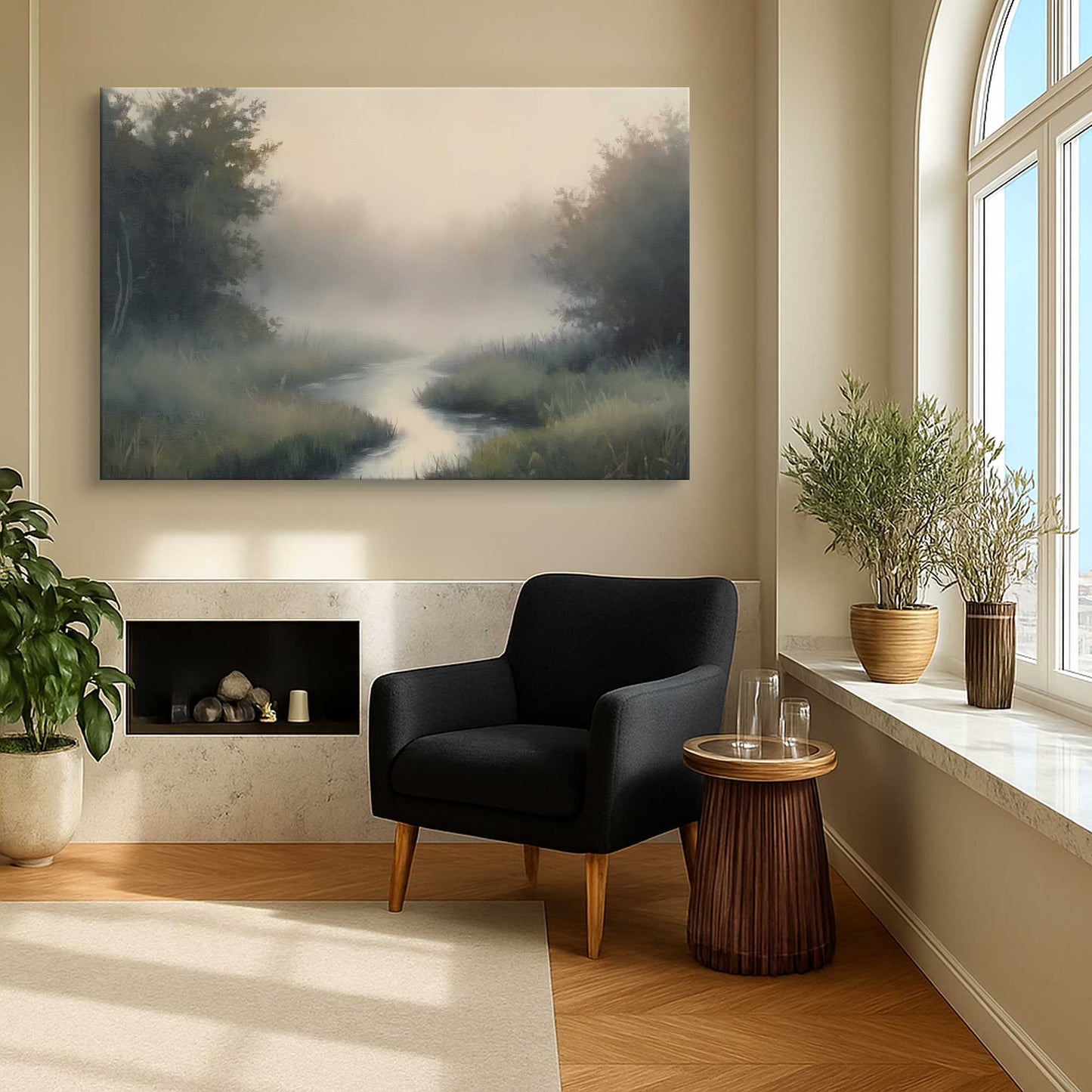 [Color:Stretched Canvas], Picture of art in a room