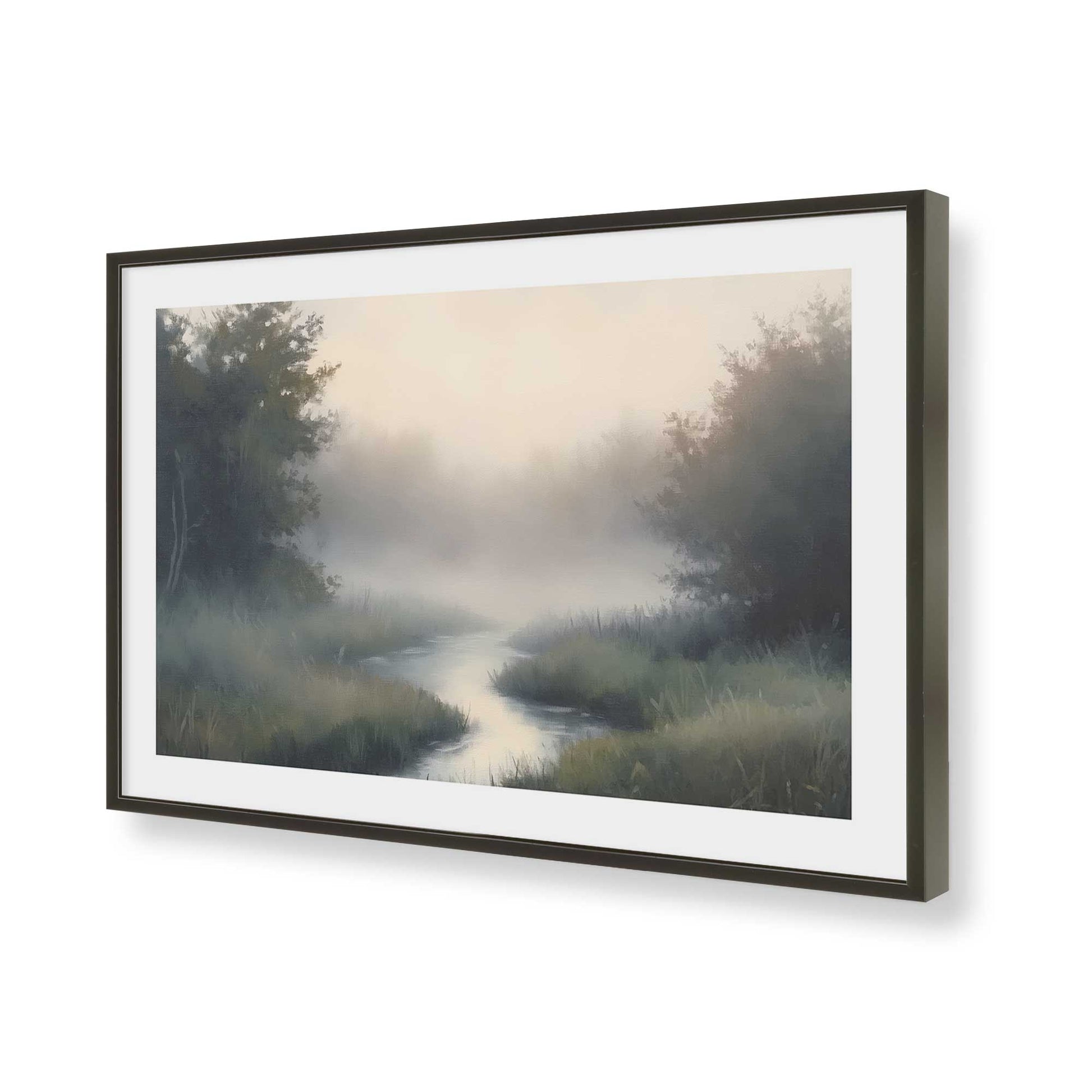 [Color:Satin Black], Picture of art in a Satin Black frame of the corner